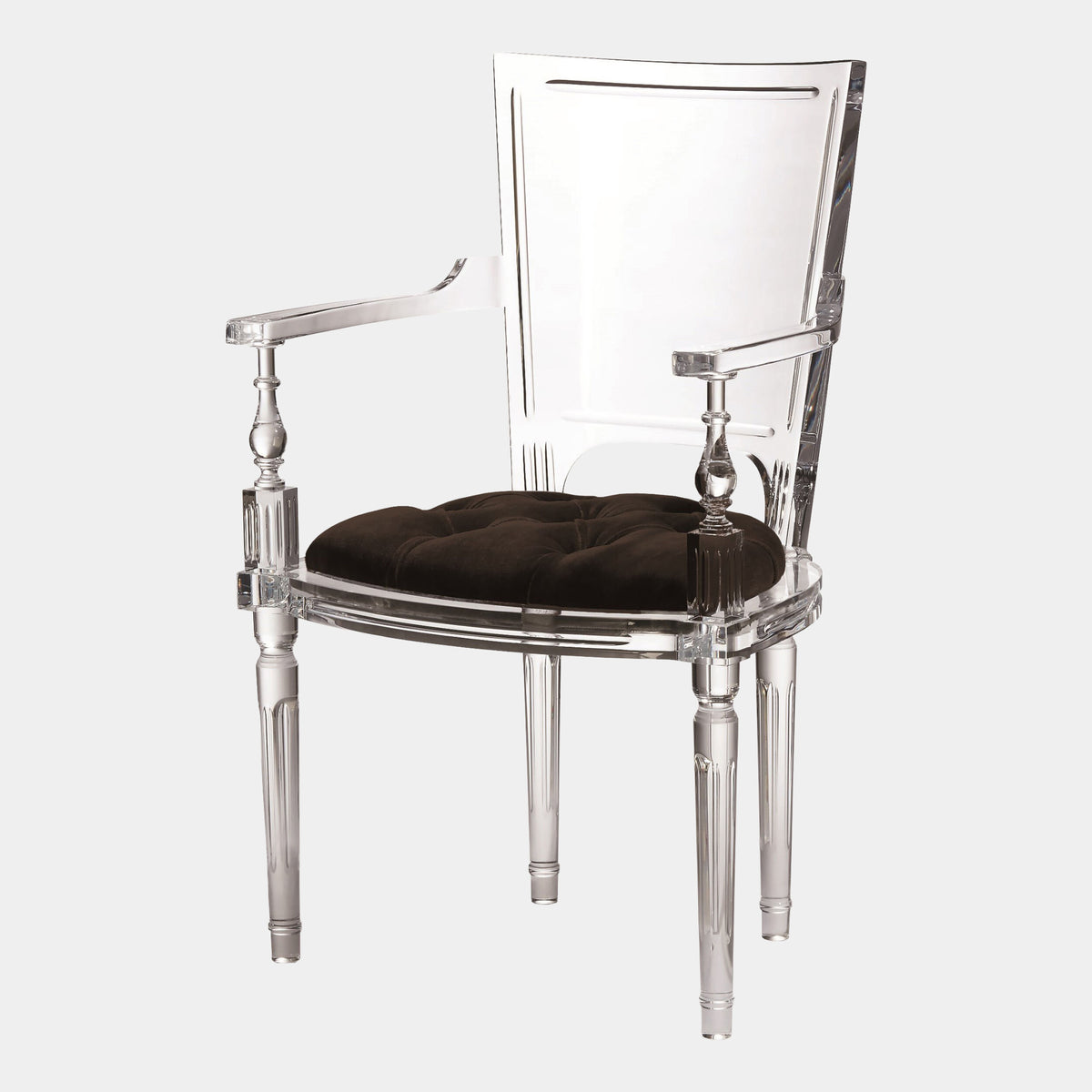 Marilyn Acrylic Arm Chair-Black