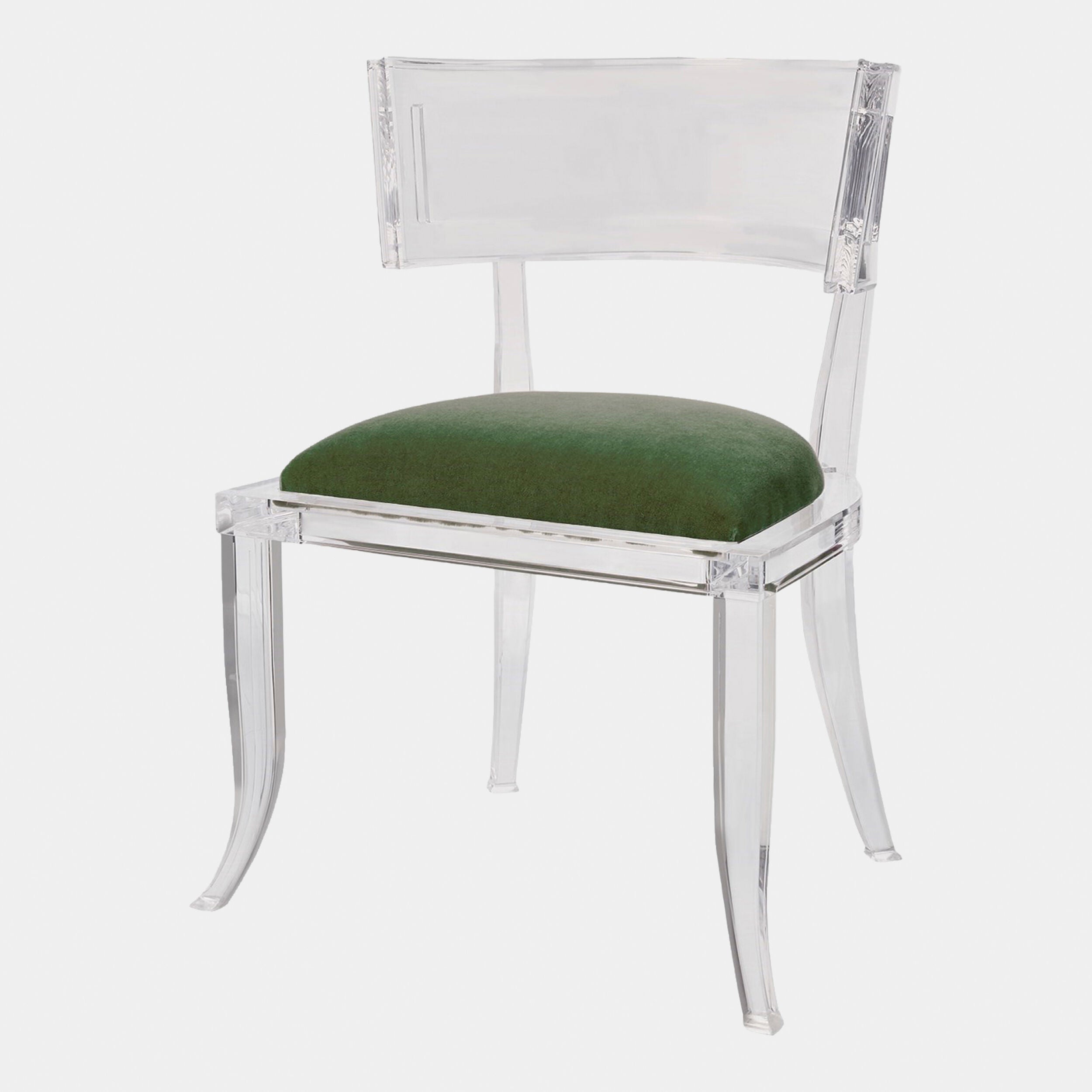 Klismos Acrylic Chair-Emerald Green
