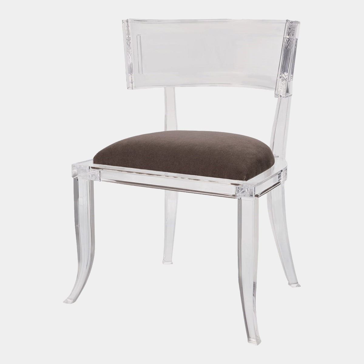 Klismos Acrylic Chair-Pewter