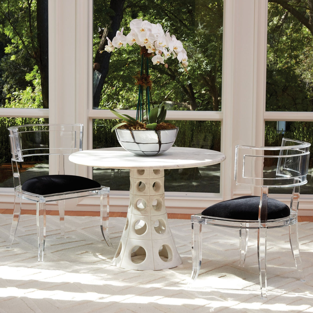 Klismos Acrylic Chair-Black