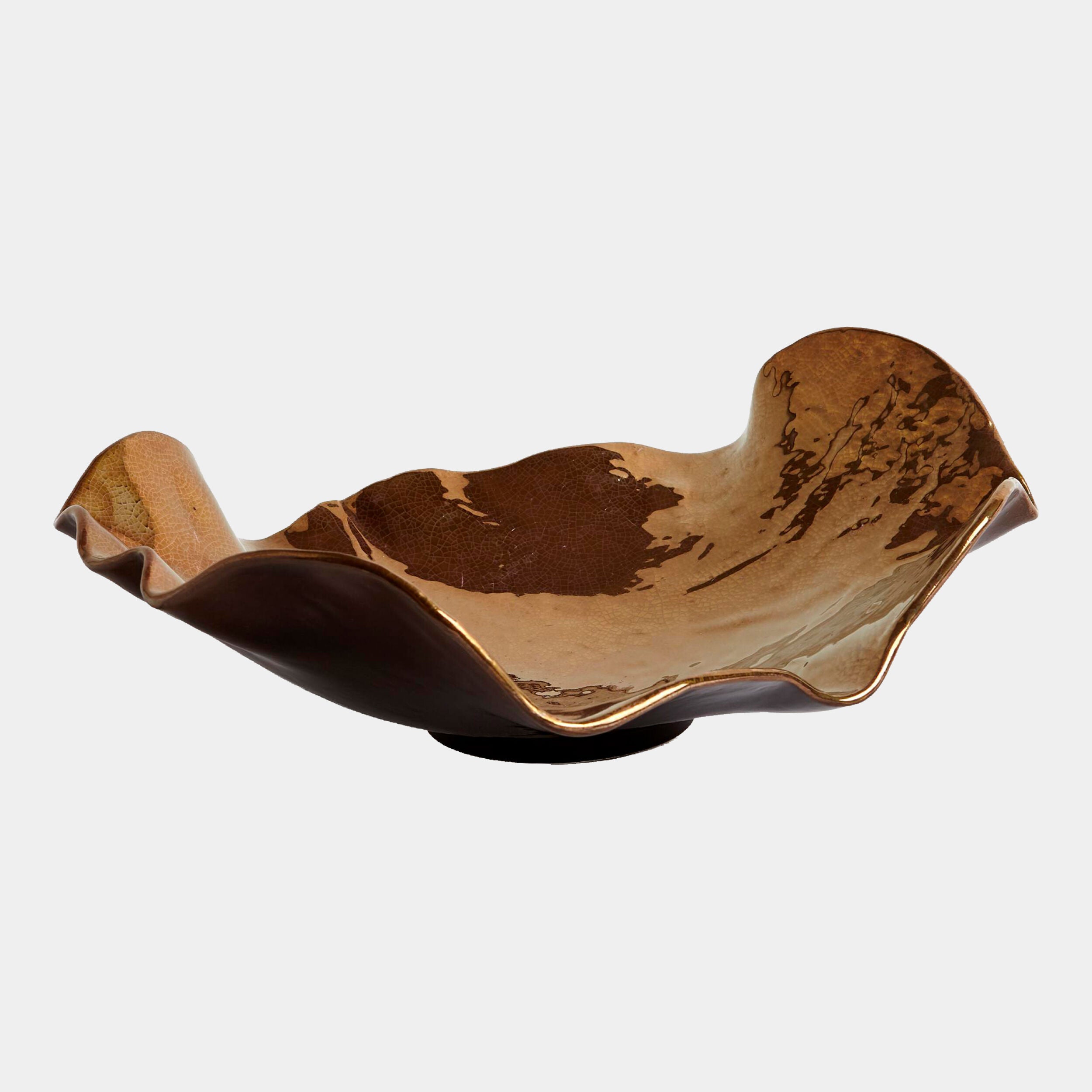 Wave Platter-Bronze Crackle