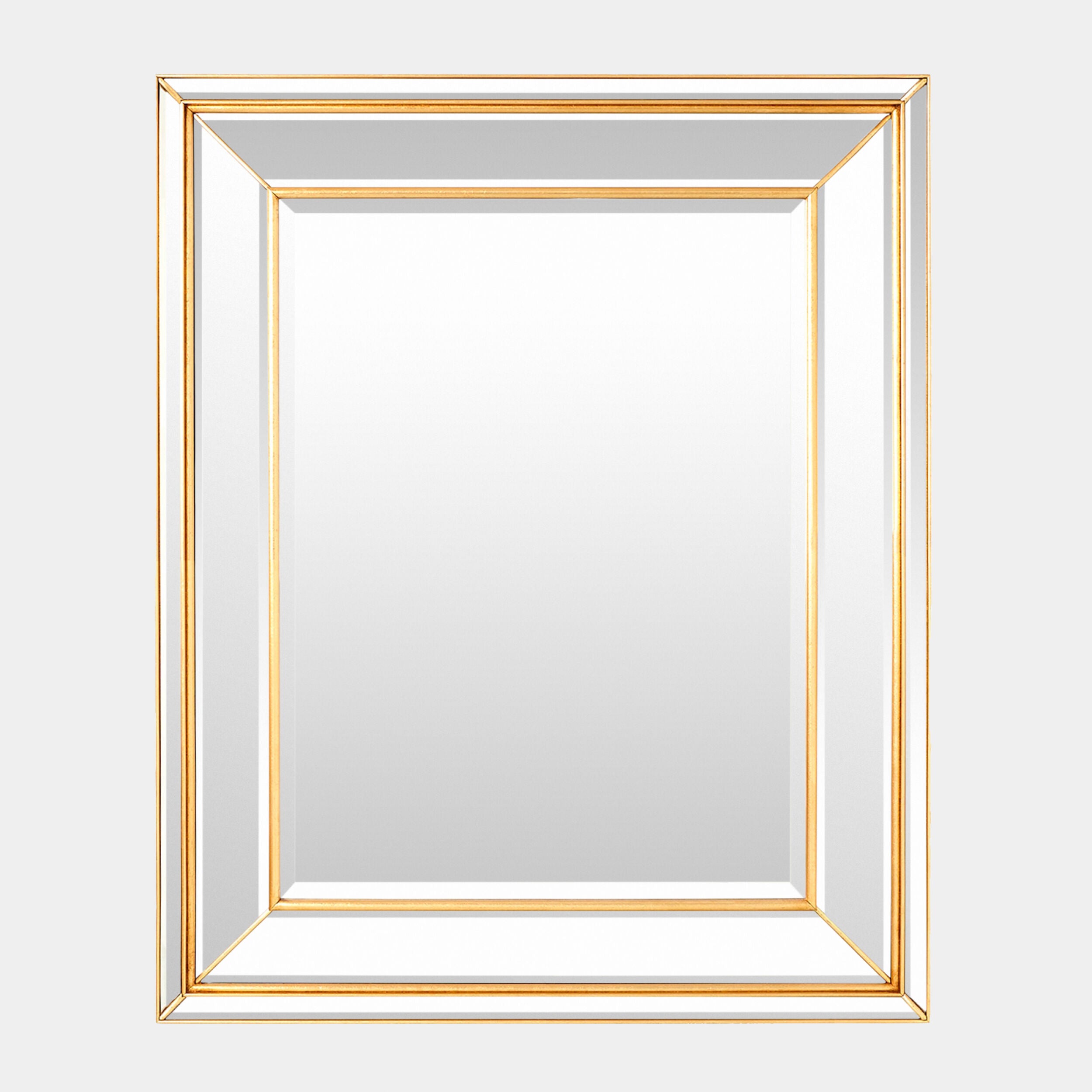 Bevel on Bevel Mirror-Gold Leaf