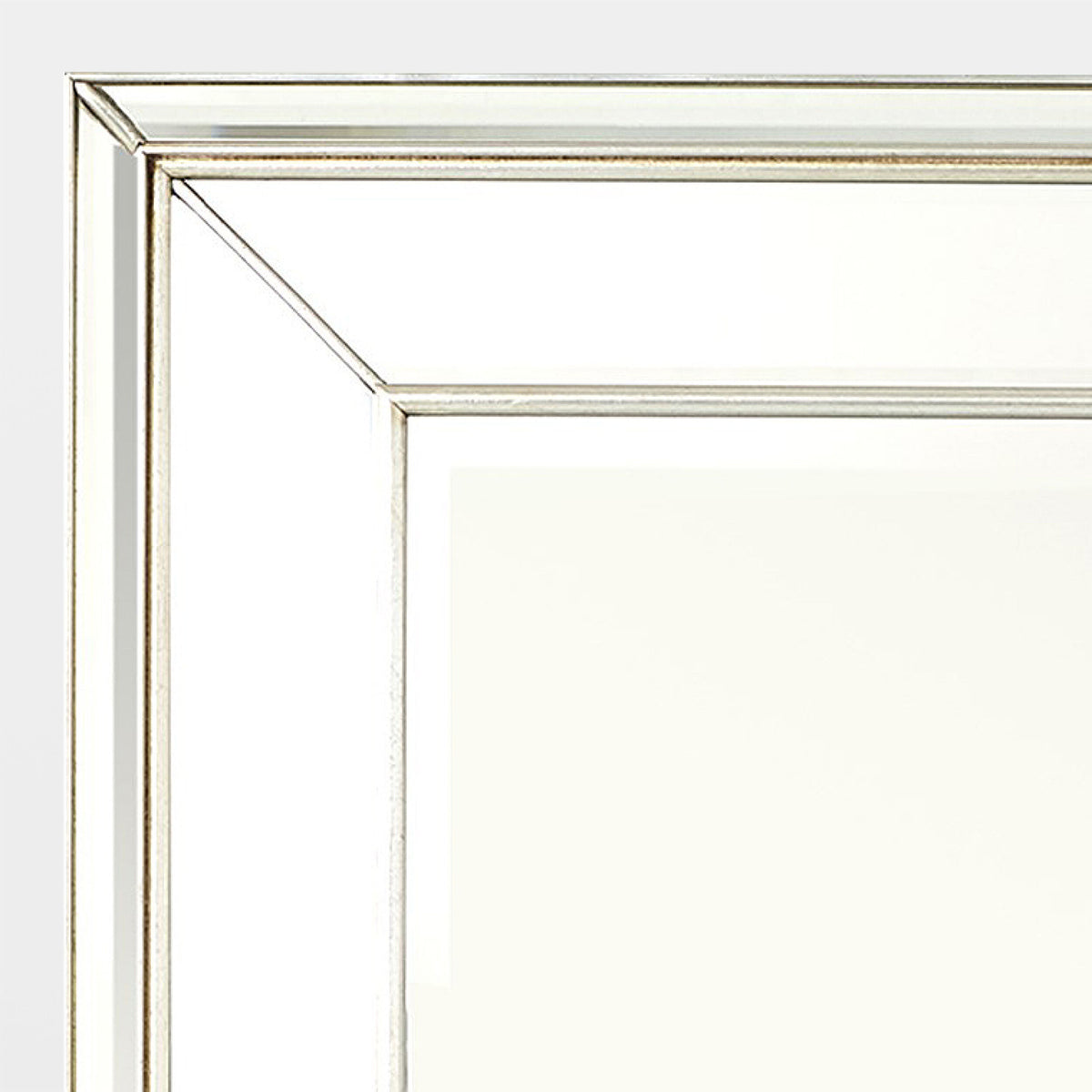 Bevel on Bevel Mirror-Silver Leaf