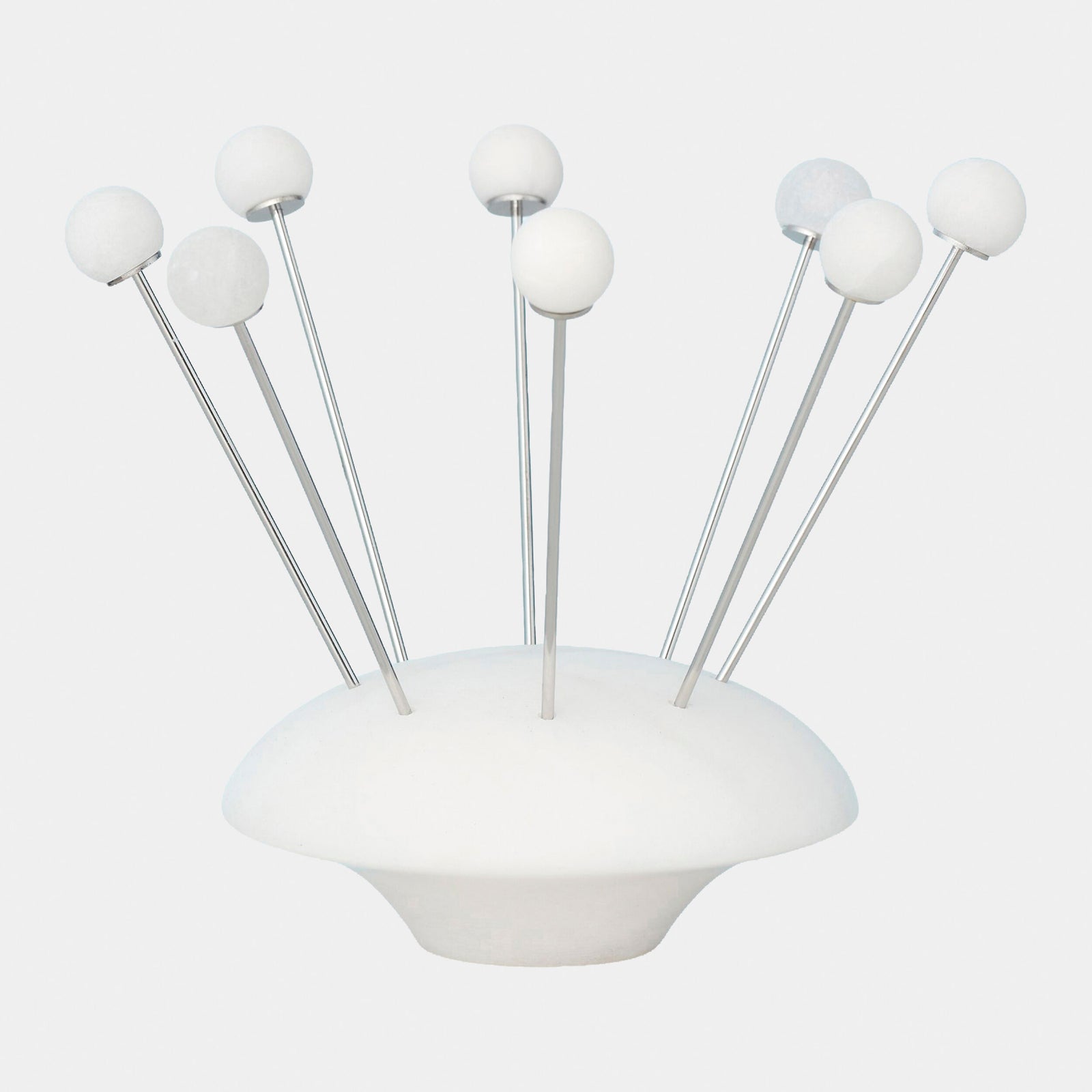 Alabaster Cocktail Picks w/Base-White