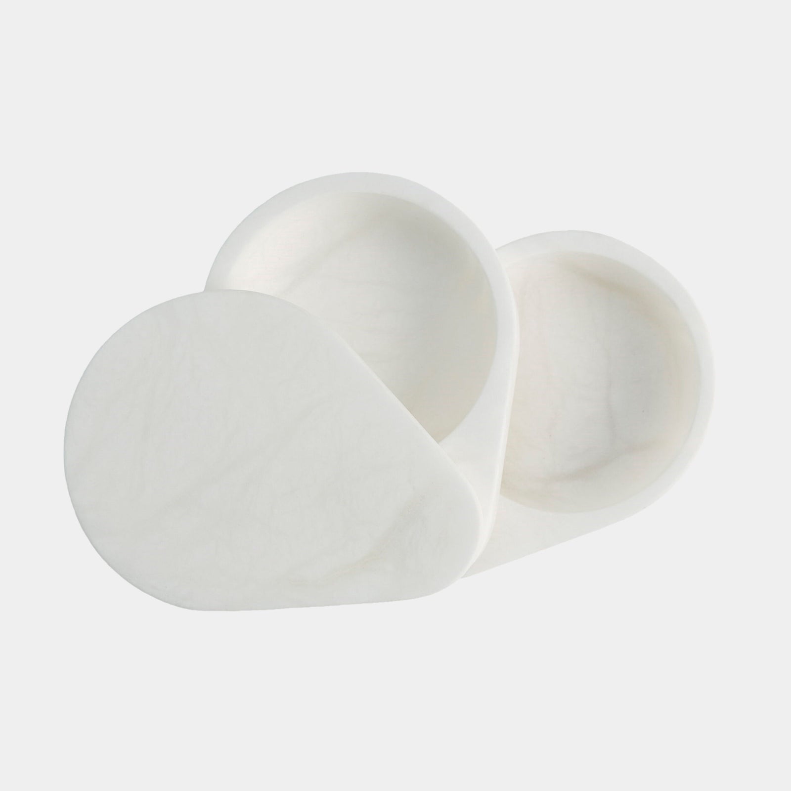 Alabaster Teardrop Double Box-Swivel-White