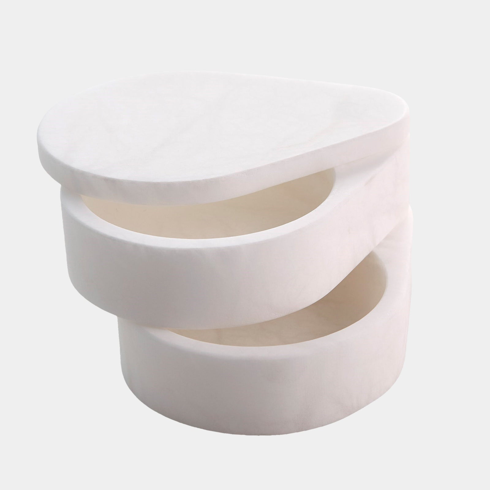 Alabaster Teardrop Double Box-Swivel-White