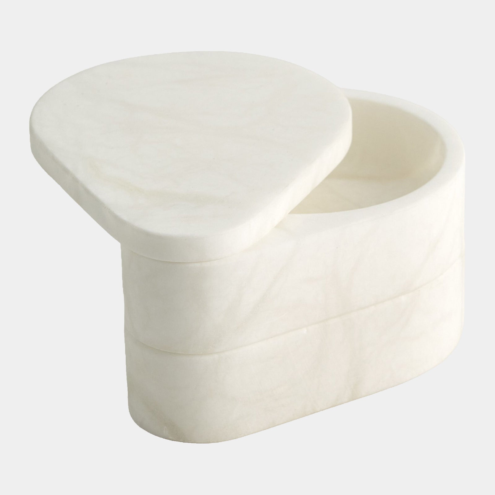 Alabaster Teardrop Double Box-Swivel-White