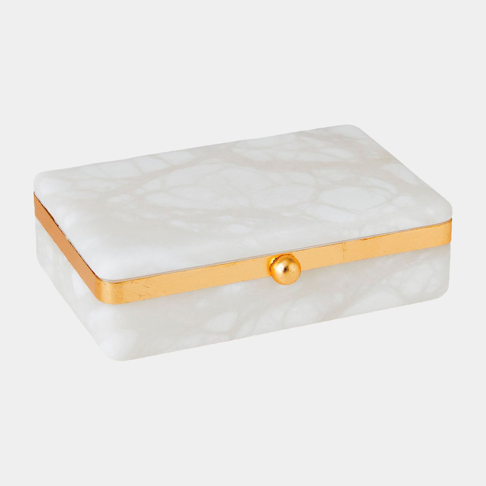 Tyla Gold Band Swivel Alabaster Box-Lg