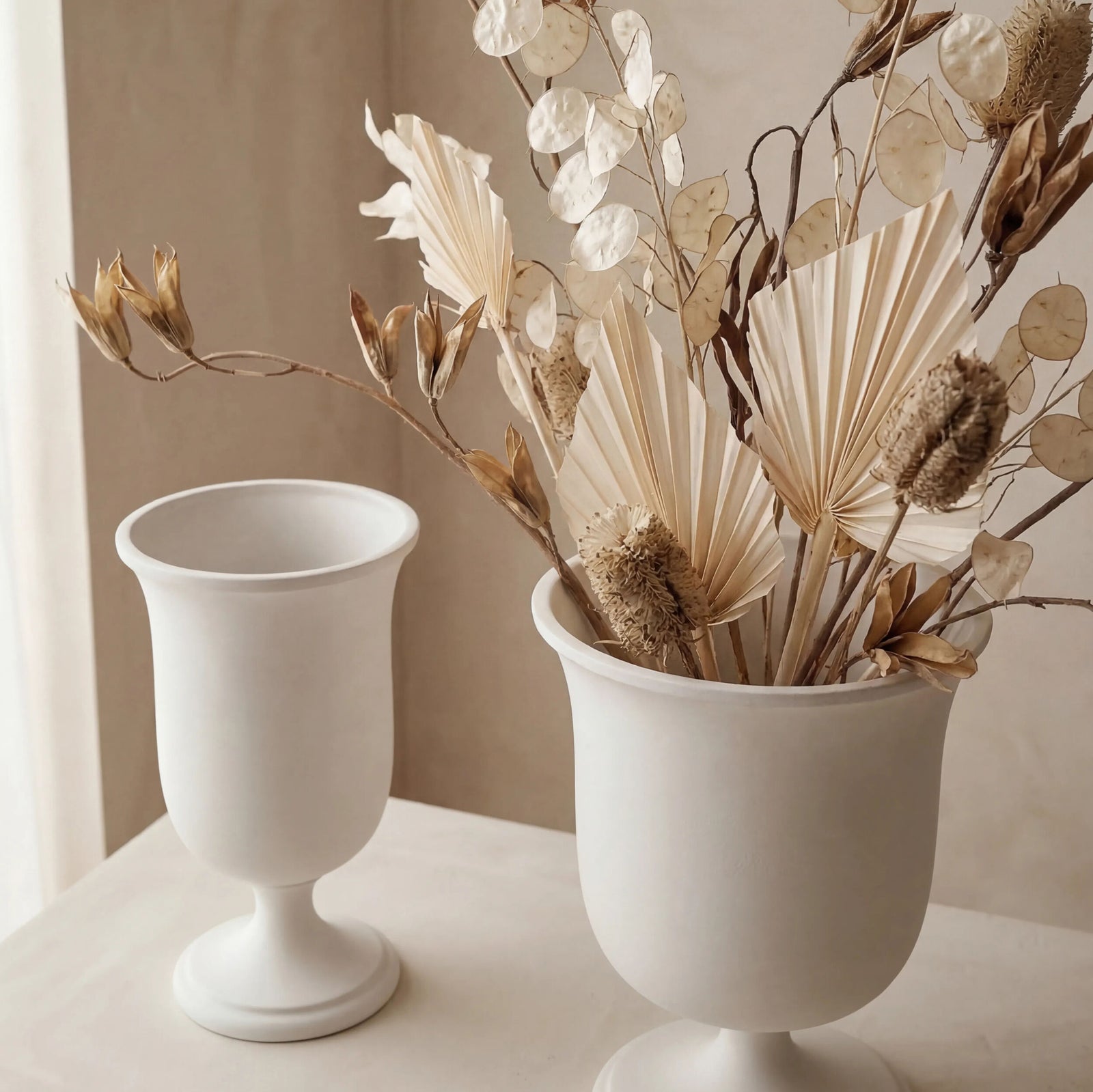 Villa Chalice Vase-Matte White-Sm