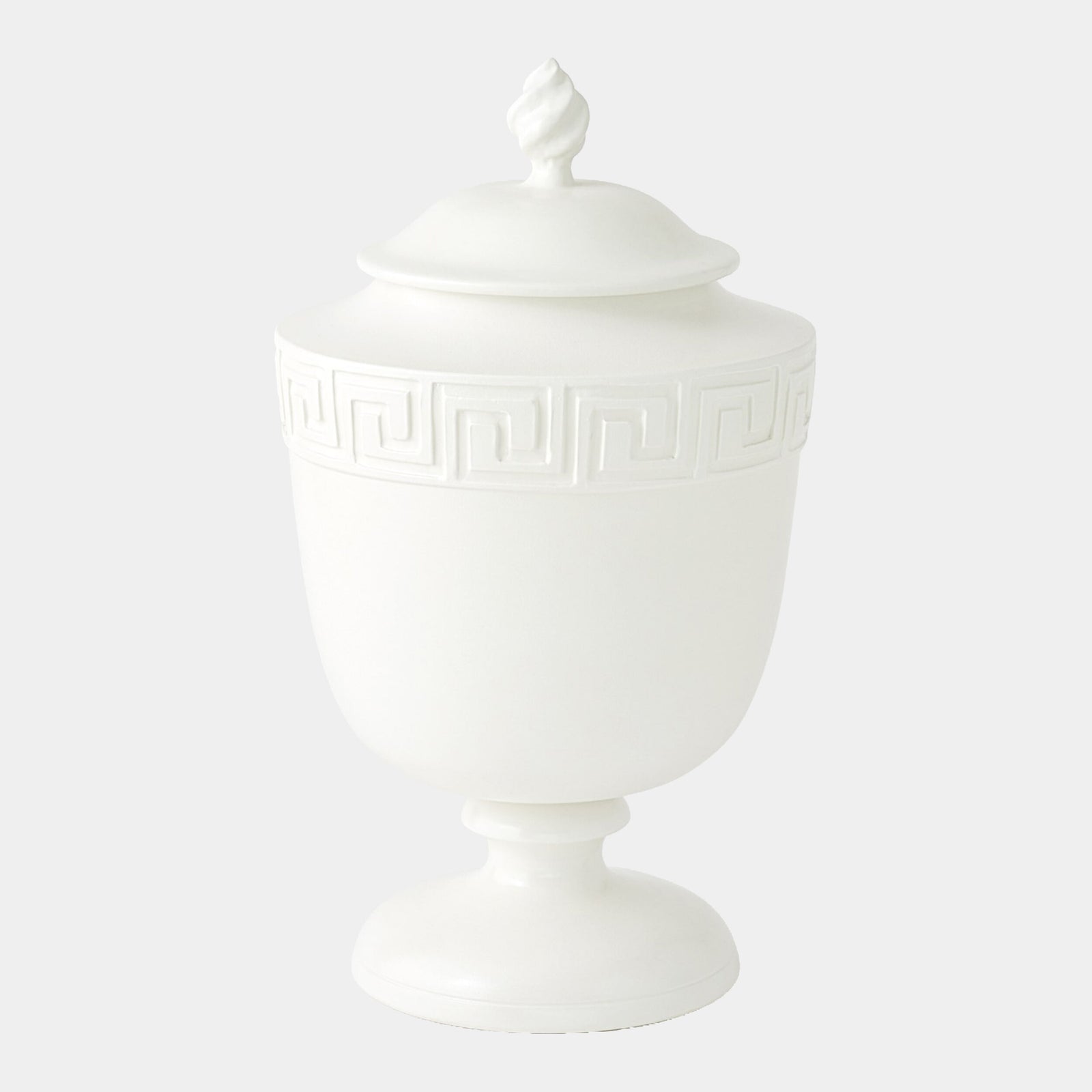 Villa Greek Key Urn-Matte White