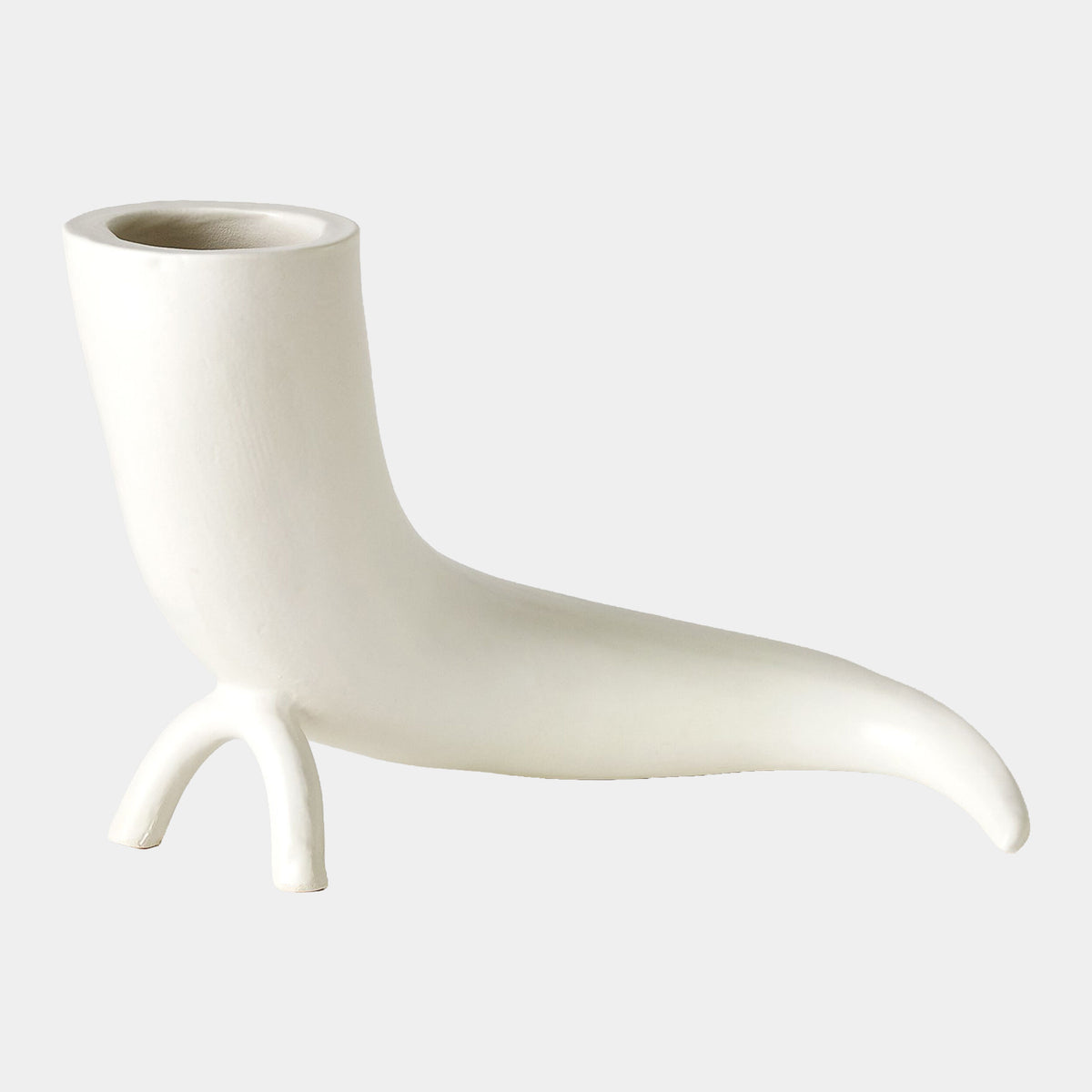 Cornucopia Vase-Matte White