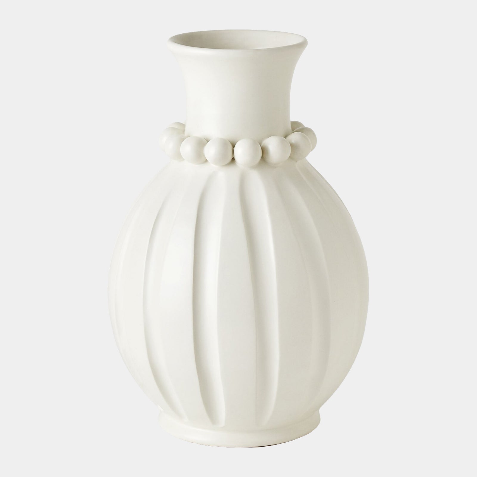 Pearl Vase-Matte White
