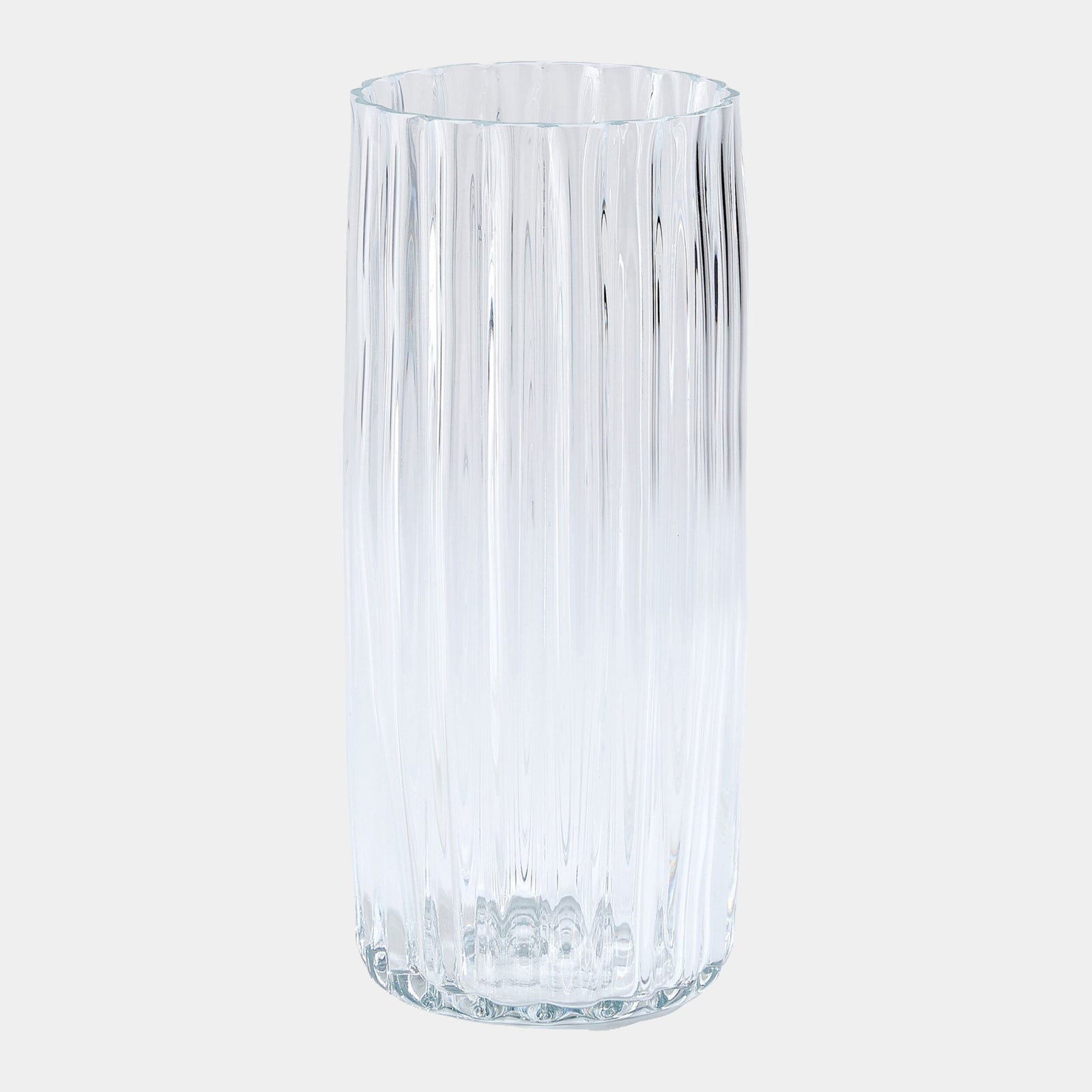 Pleated Glass Vase-Clear