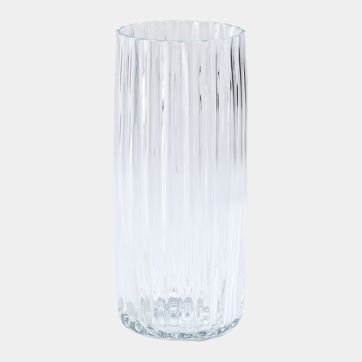 Pleated Glass Vase-Clear