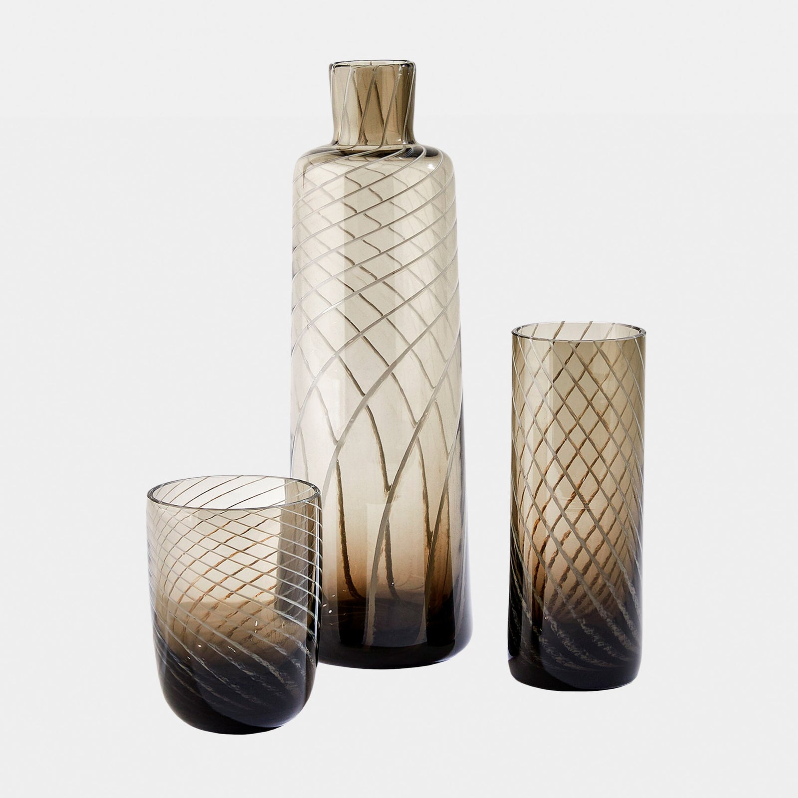 Swirl Highball Glass-Gray