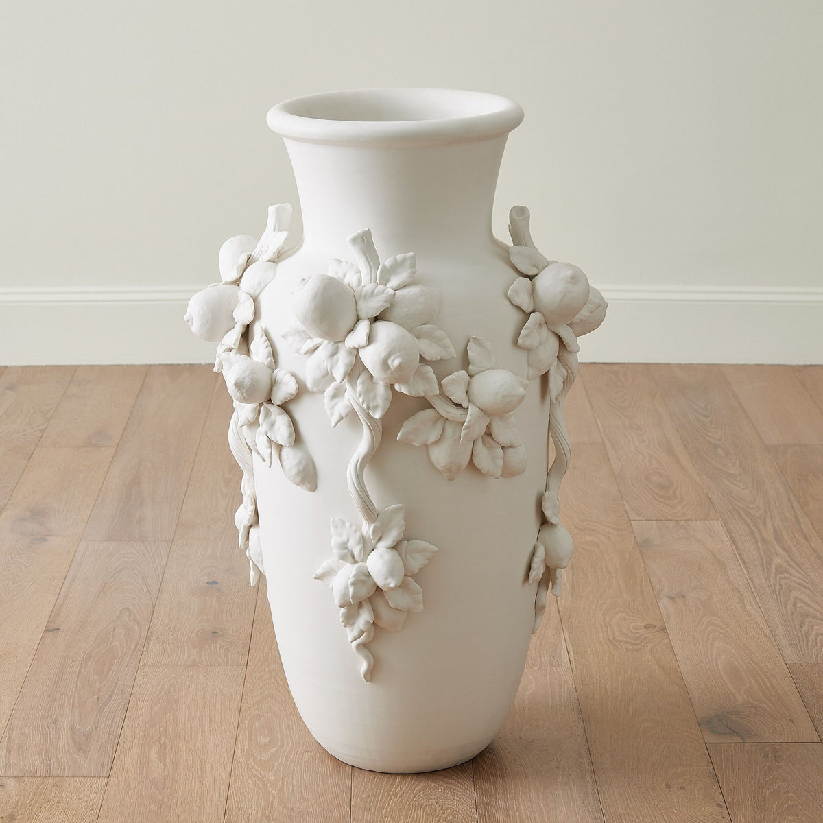 Villa Limone Urn-Matte White-Lg