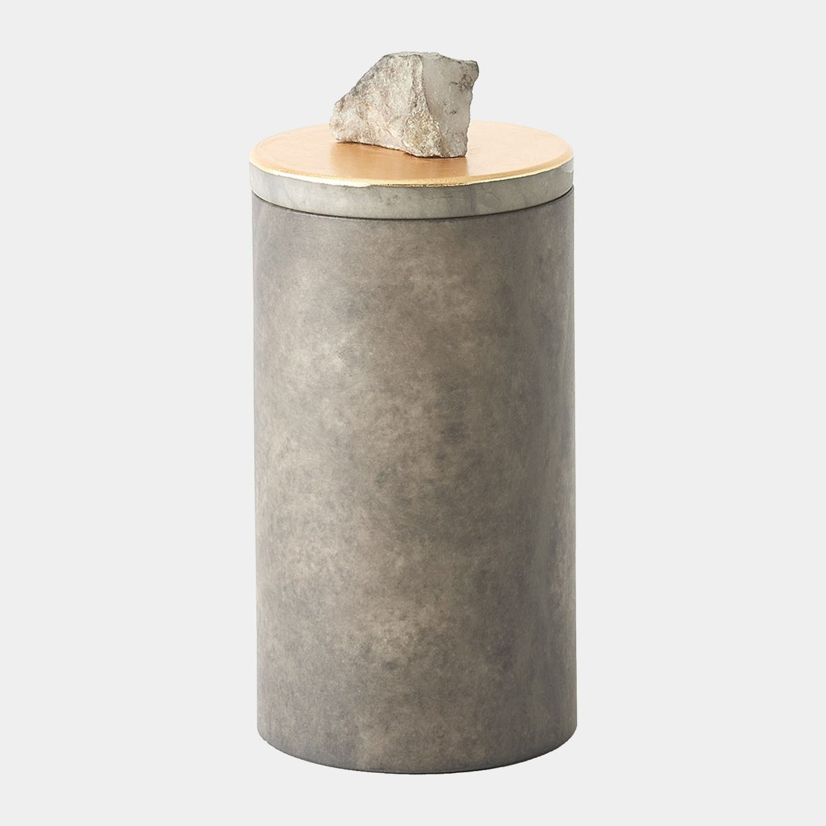Quarry Jar-Gray/Gold Leaf-Med