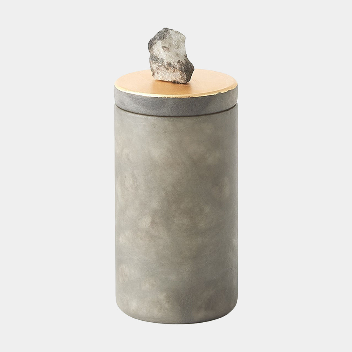 Quarry Jar-Gray/Gold Leaf-Sm