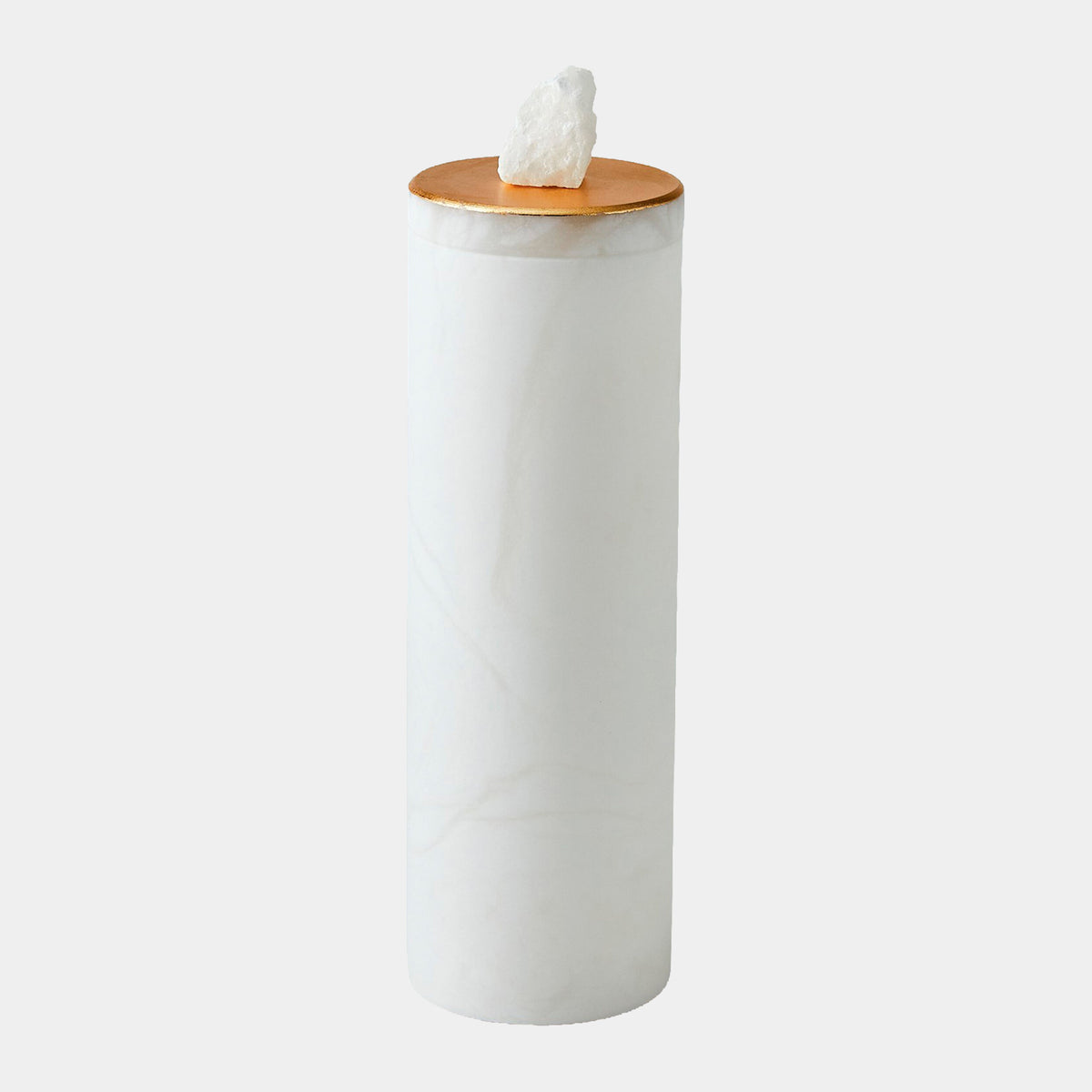 Quarry Jar-White/Gold Leaf-Lg