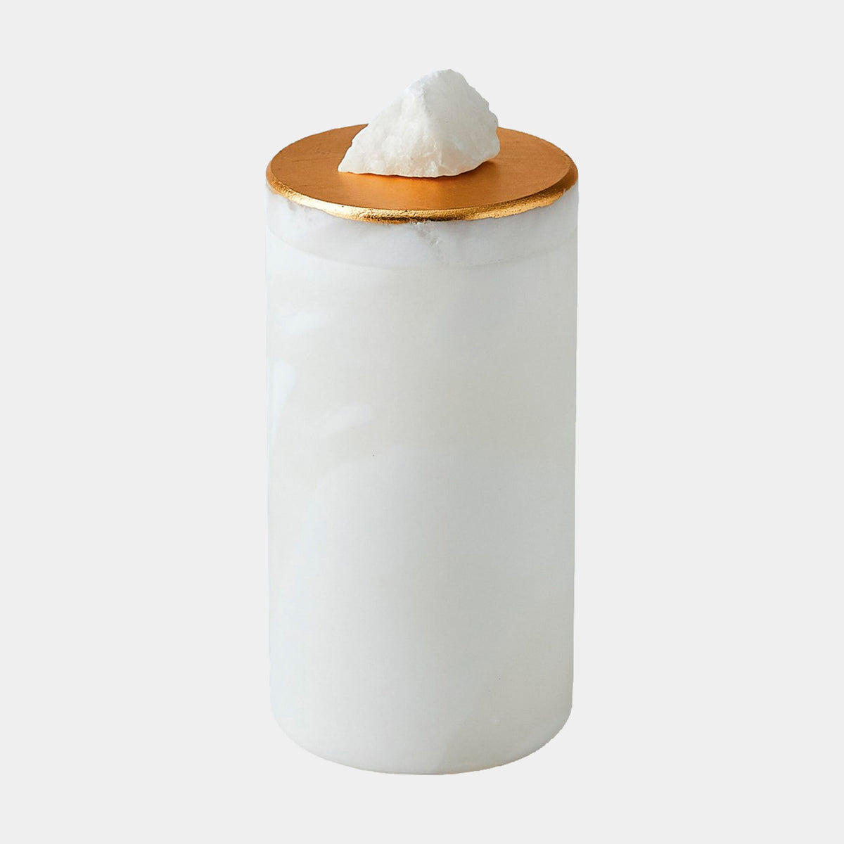 Quarry Jar-White/Gold Leaf-Sm