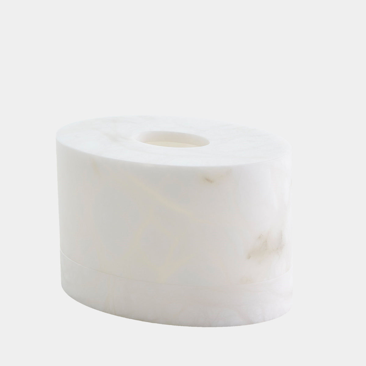 Elena Oval Tissue Box-Alabaster