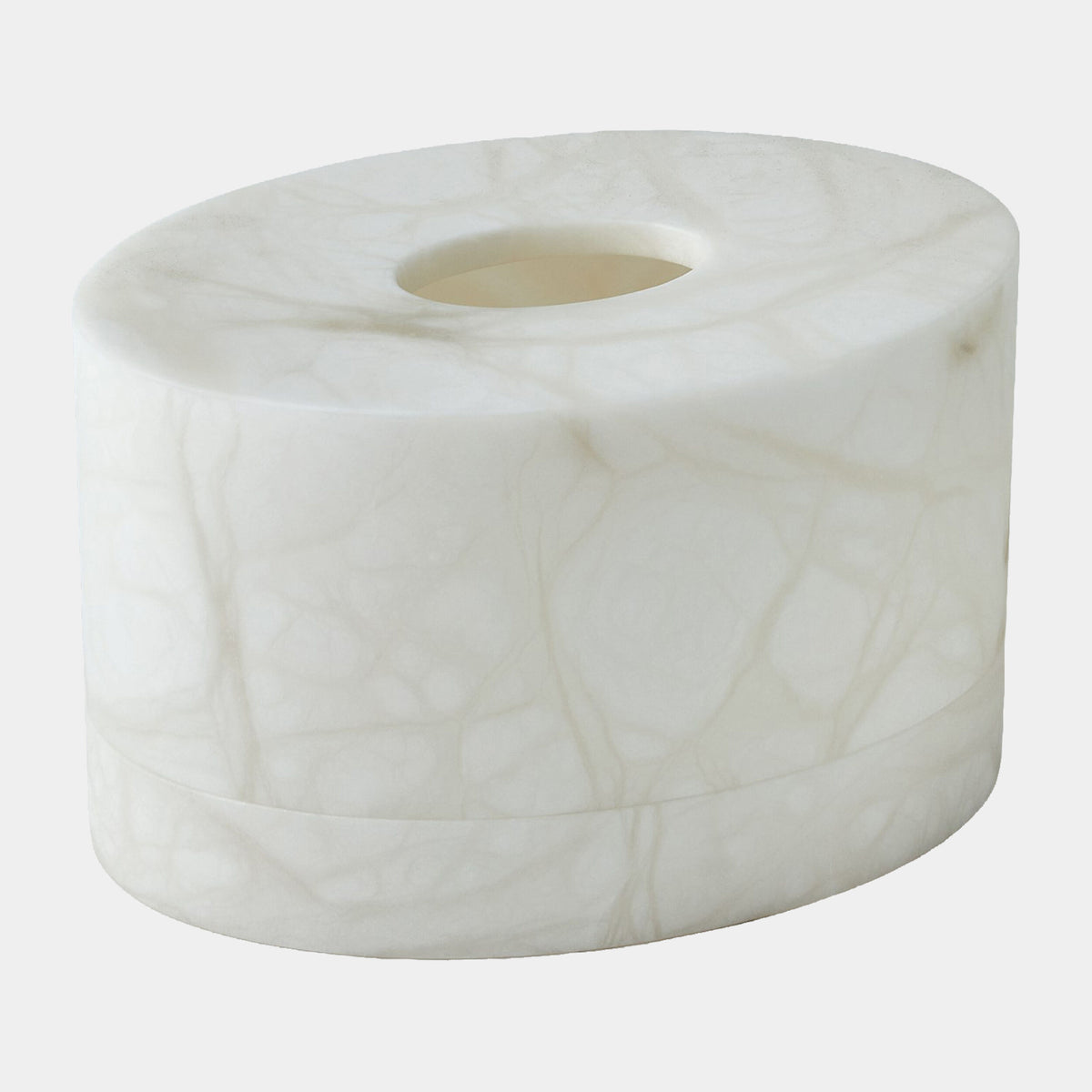 Elena Oval Tissue Box-Alabaster