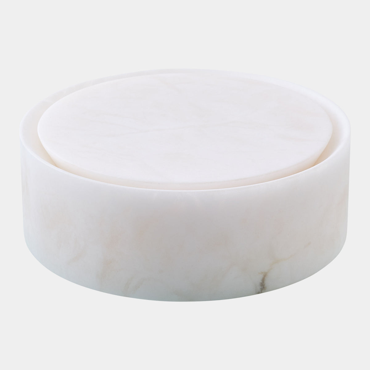 Labbro Round Box-Alabaster