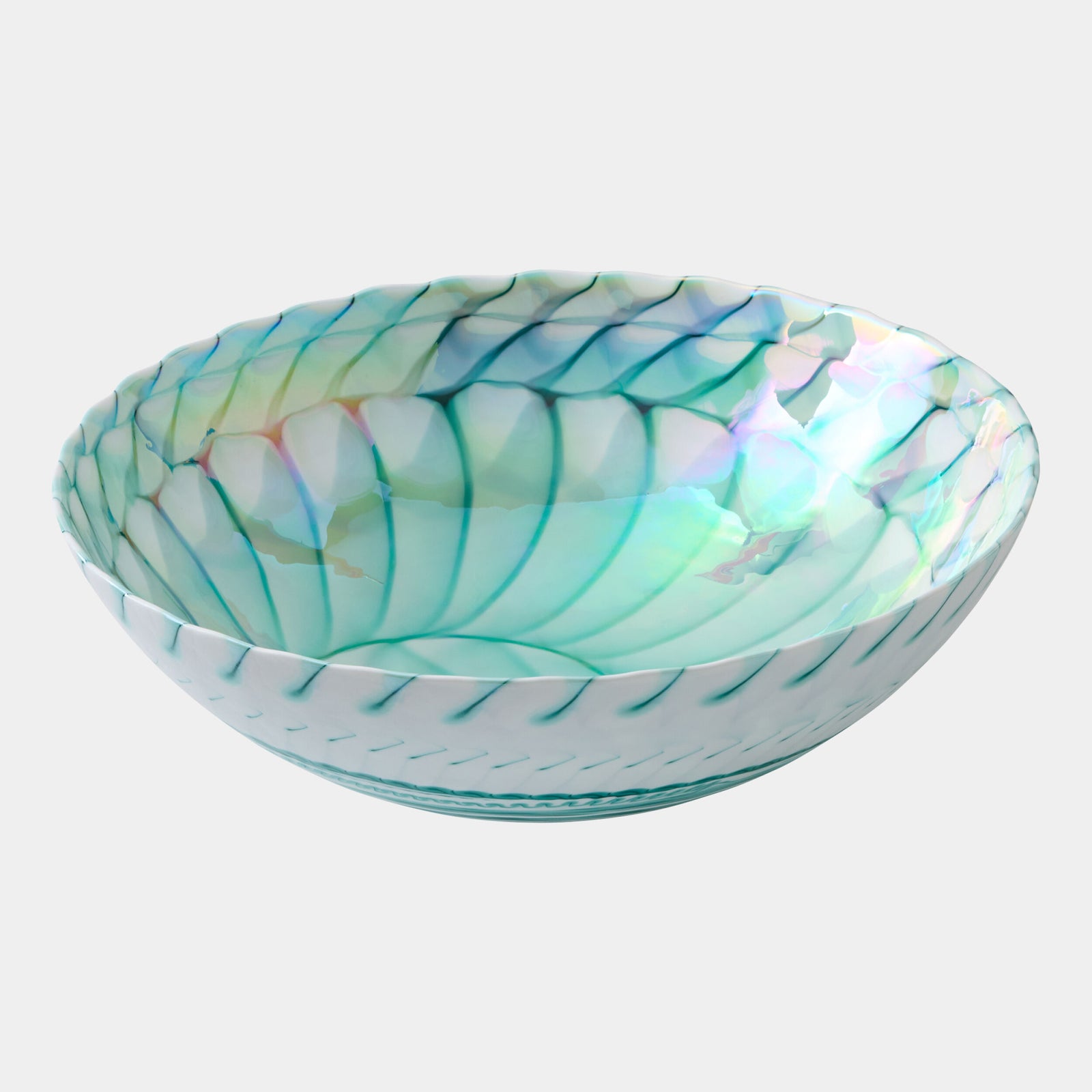 Spiral Threads Bowl-Turquoise
