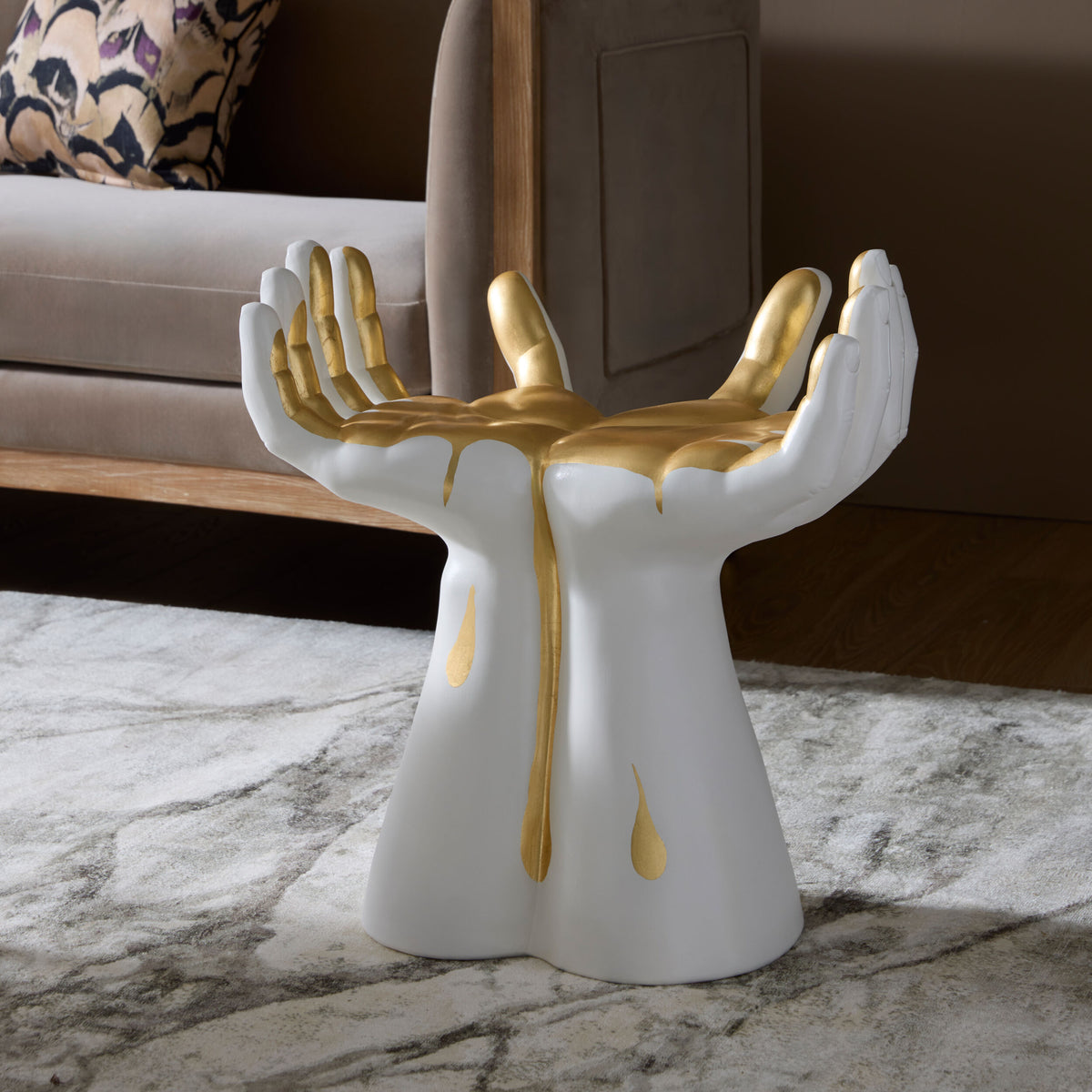 Deft Hands Stool-Gold Drip