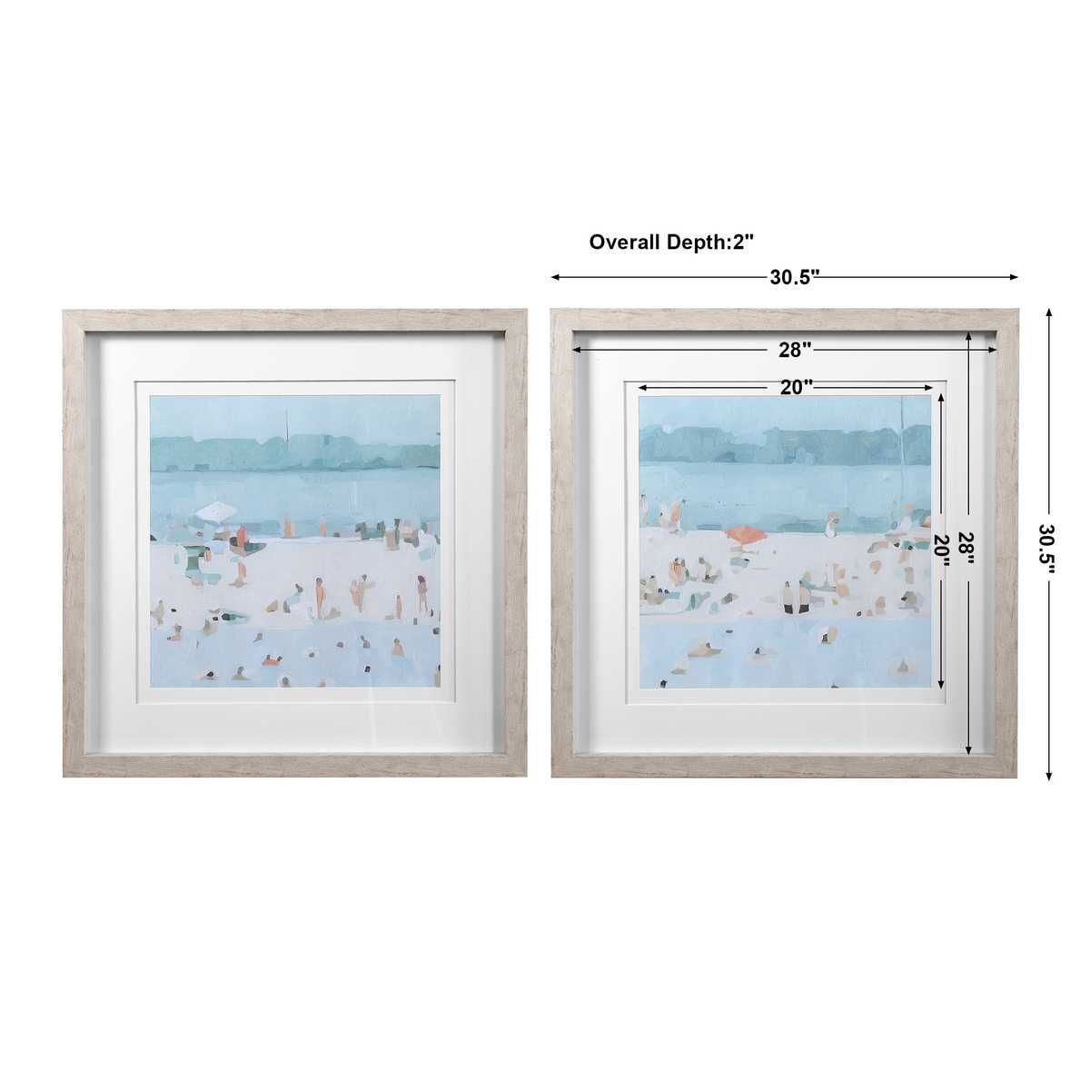 Sea Glass Sandbar Framed Prints, S/2 – Art by Uttermost | Sutter & Vale