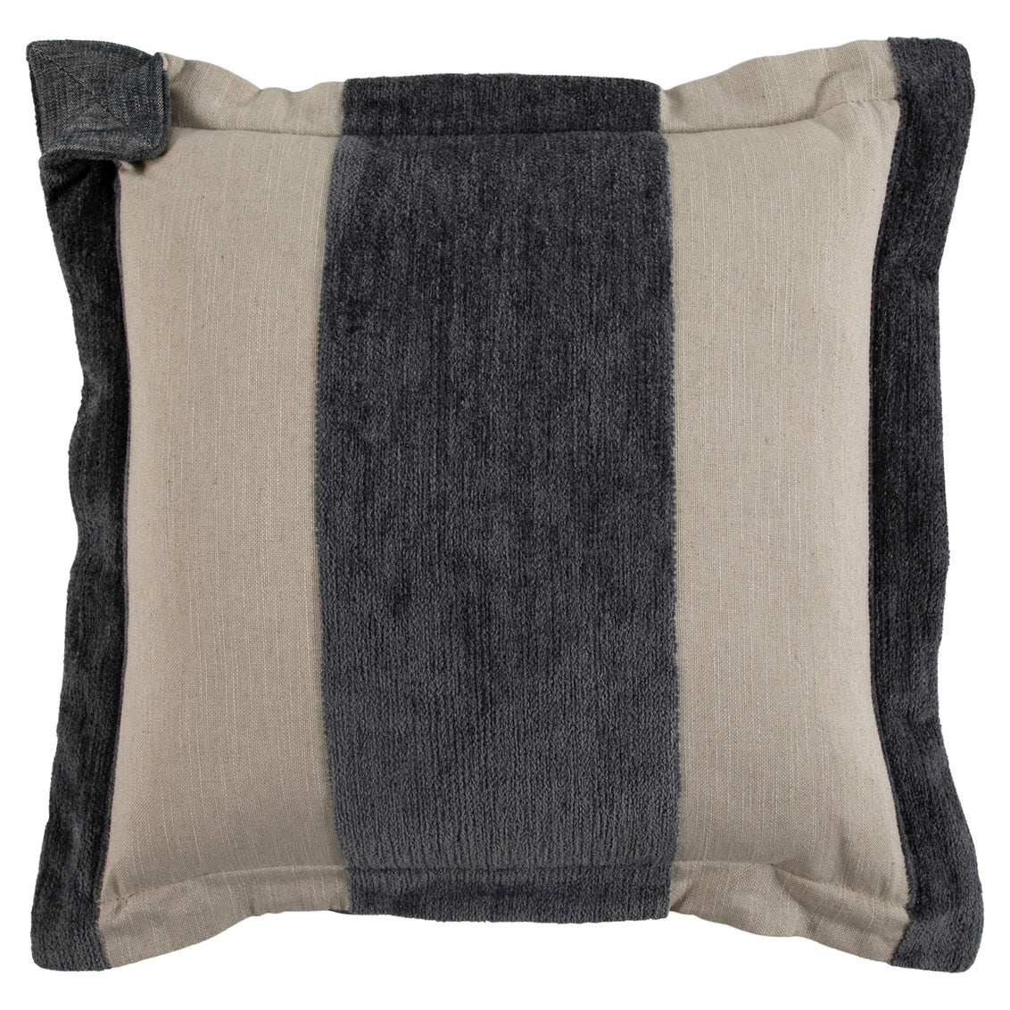 Wide Stripe Chenille Slate Feather 20x20