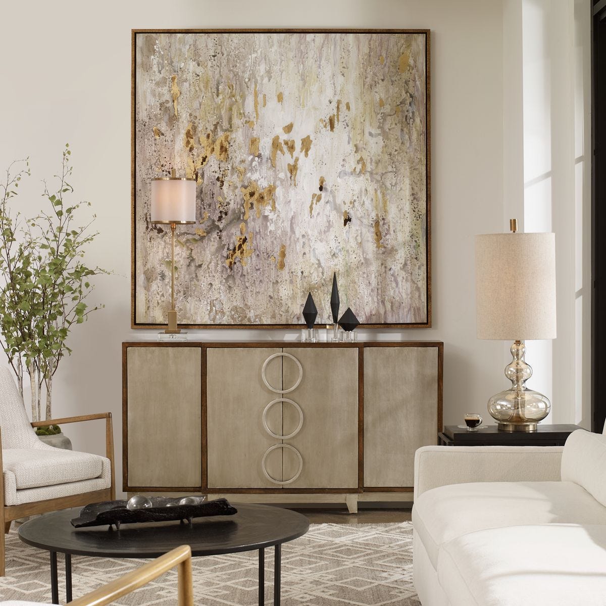 Golden Raindrops Hand Painted Canvas – Art by Uttermost | Sutter & Vale