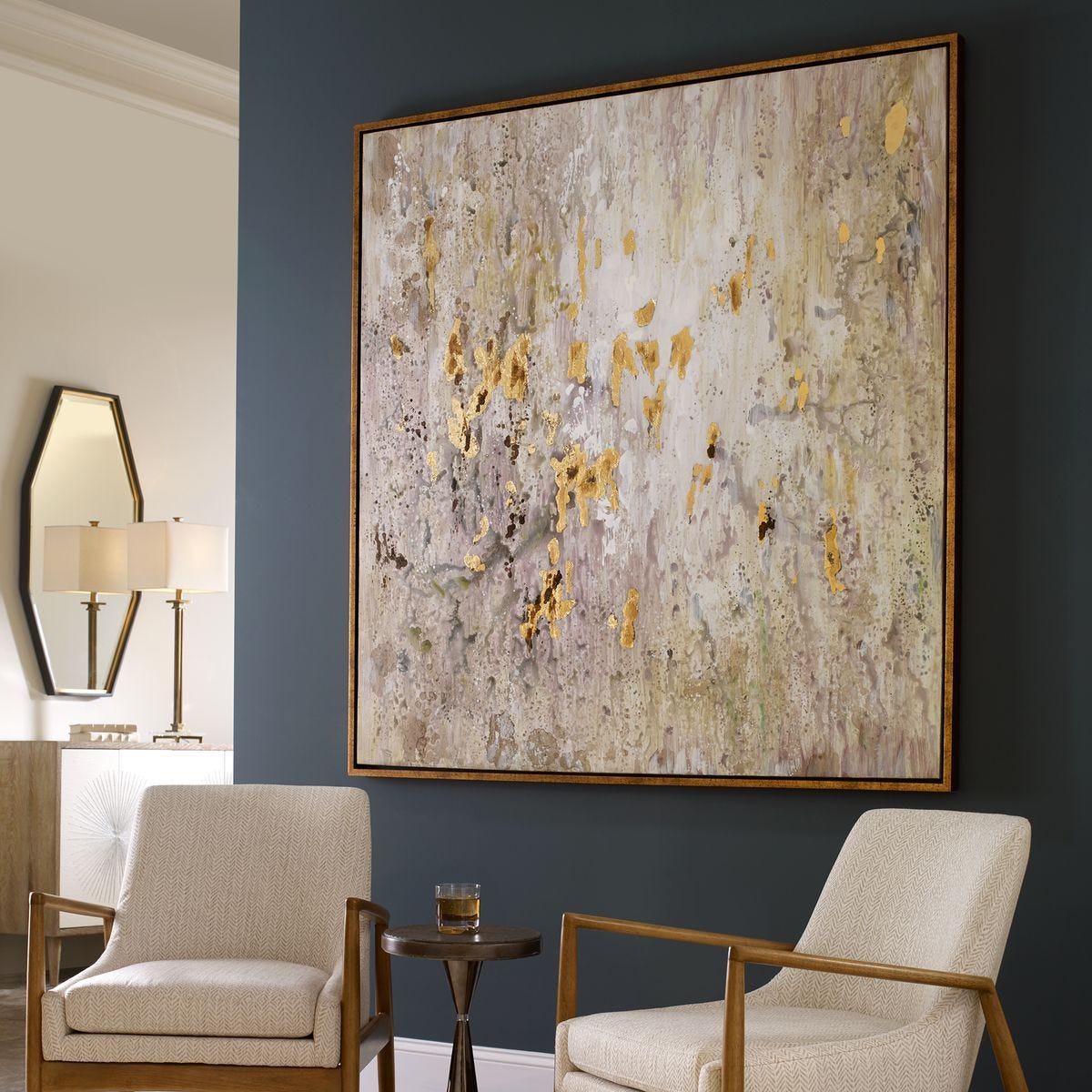 Golden Raindrops Hand Painted Canvas – Art by Uttermost | Sutter & Vale