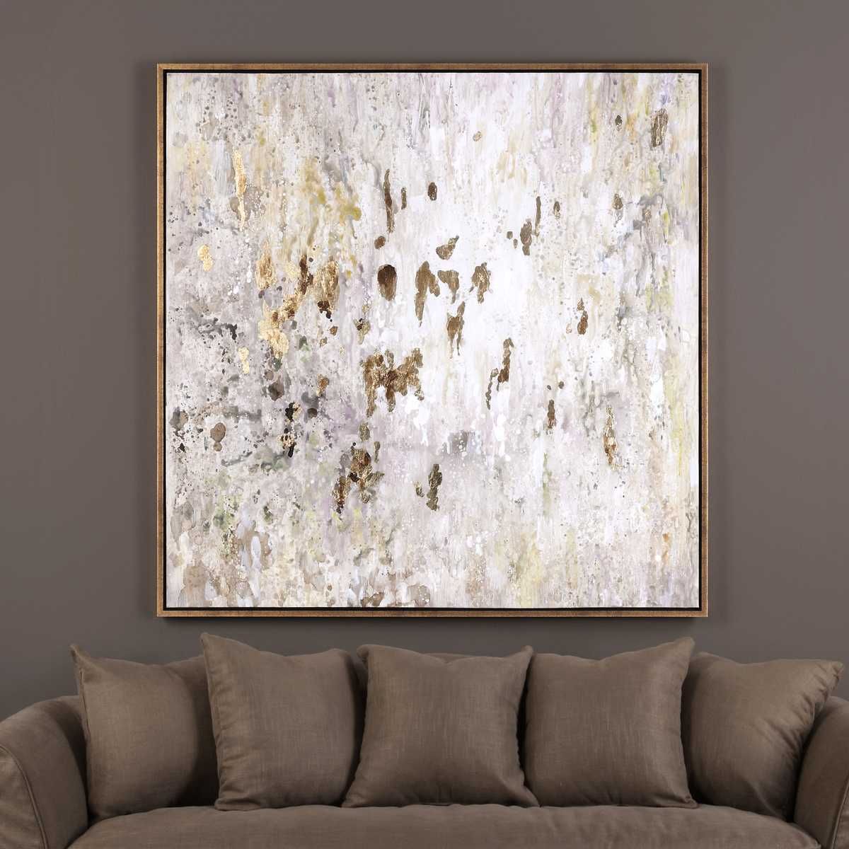 Golden Raindrops Hand Painted Canvas – Art by Uttermost | Sutter & Vale