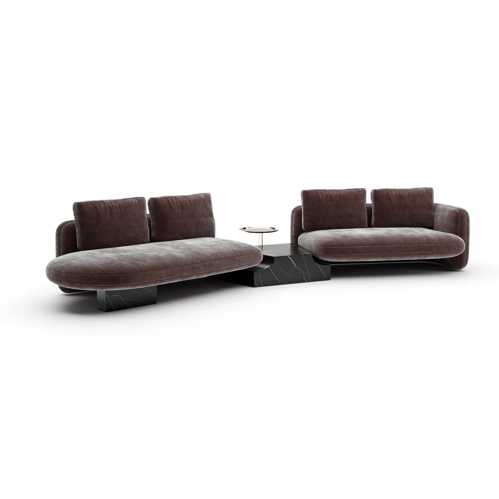 Overlap Left Bumper Sectional Dk Taupe