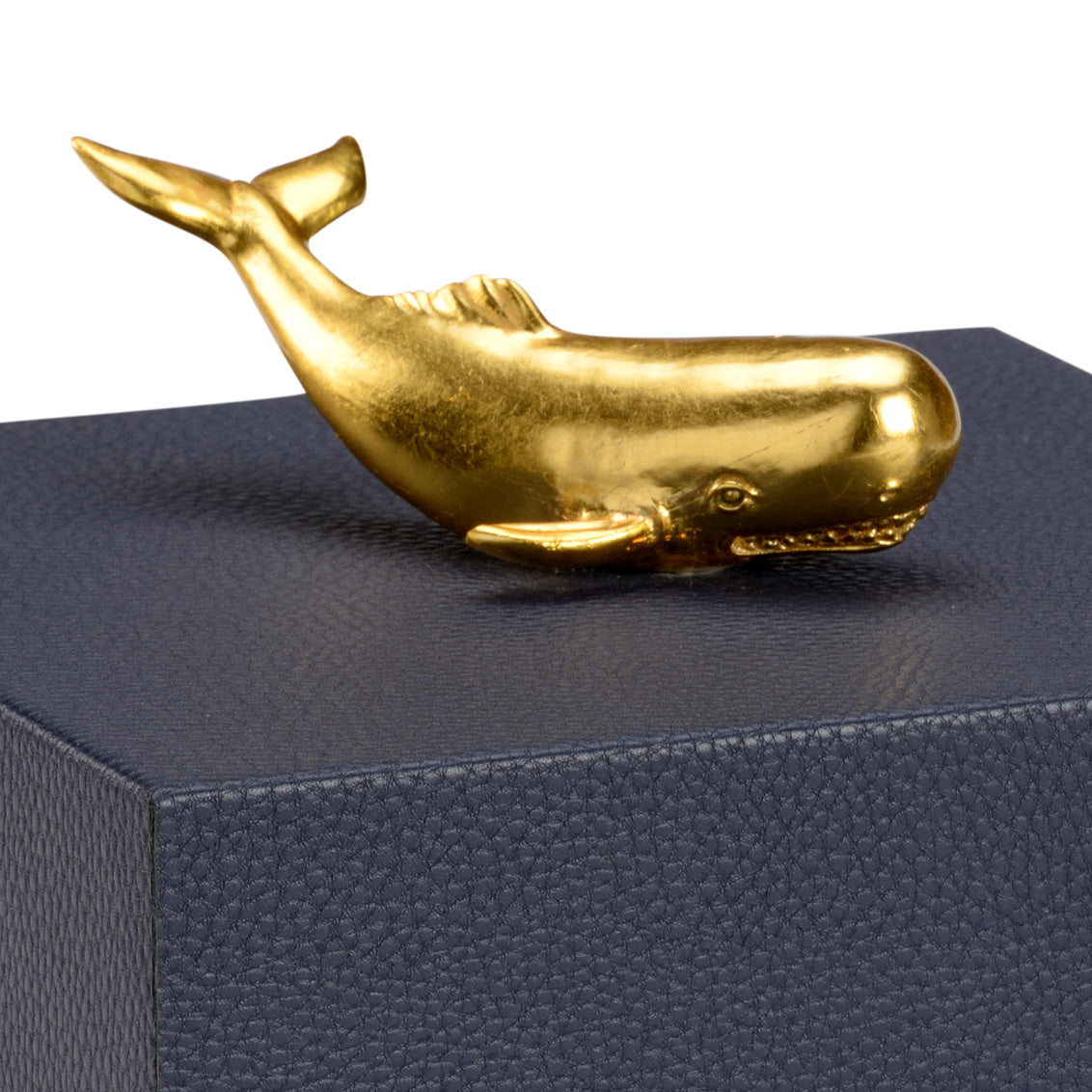 William Whale Box - Navy in 7 / Leather - Chelsea House