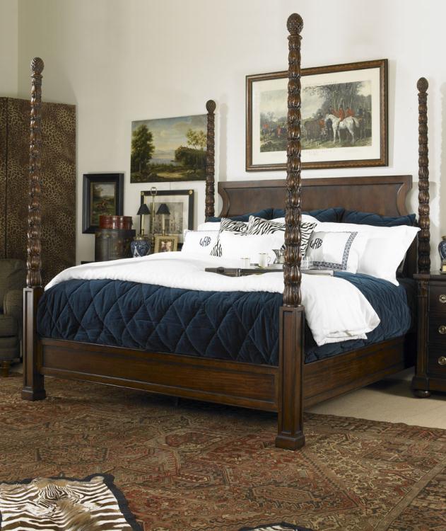 Chelsea Club King's Road Poster Bed - King 6/6 - Cognac – Beds by Century Furniture | Sutter & Vale