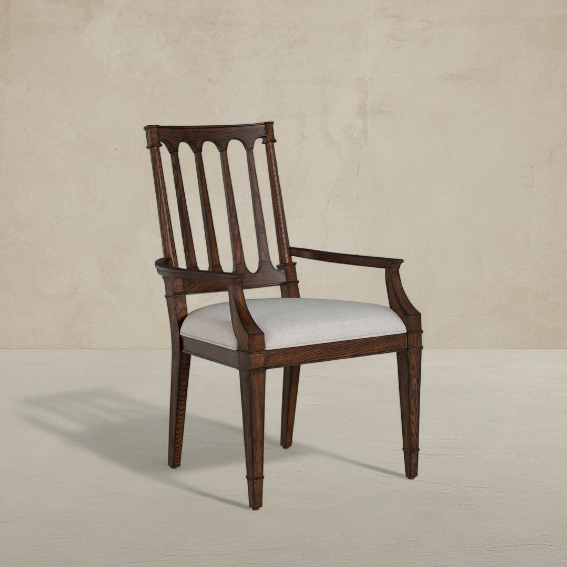 Mathis Dining Arm Chair - Rustic Antique Oak