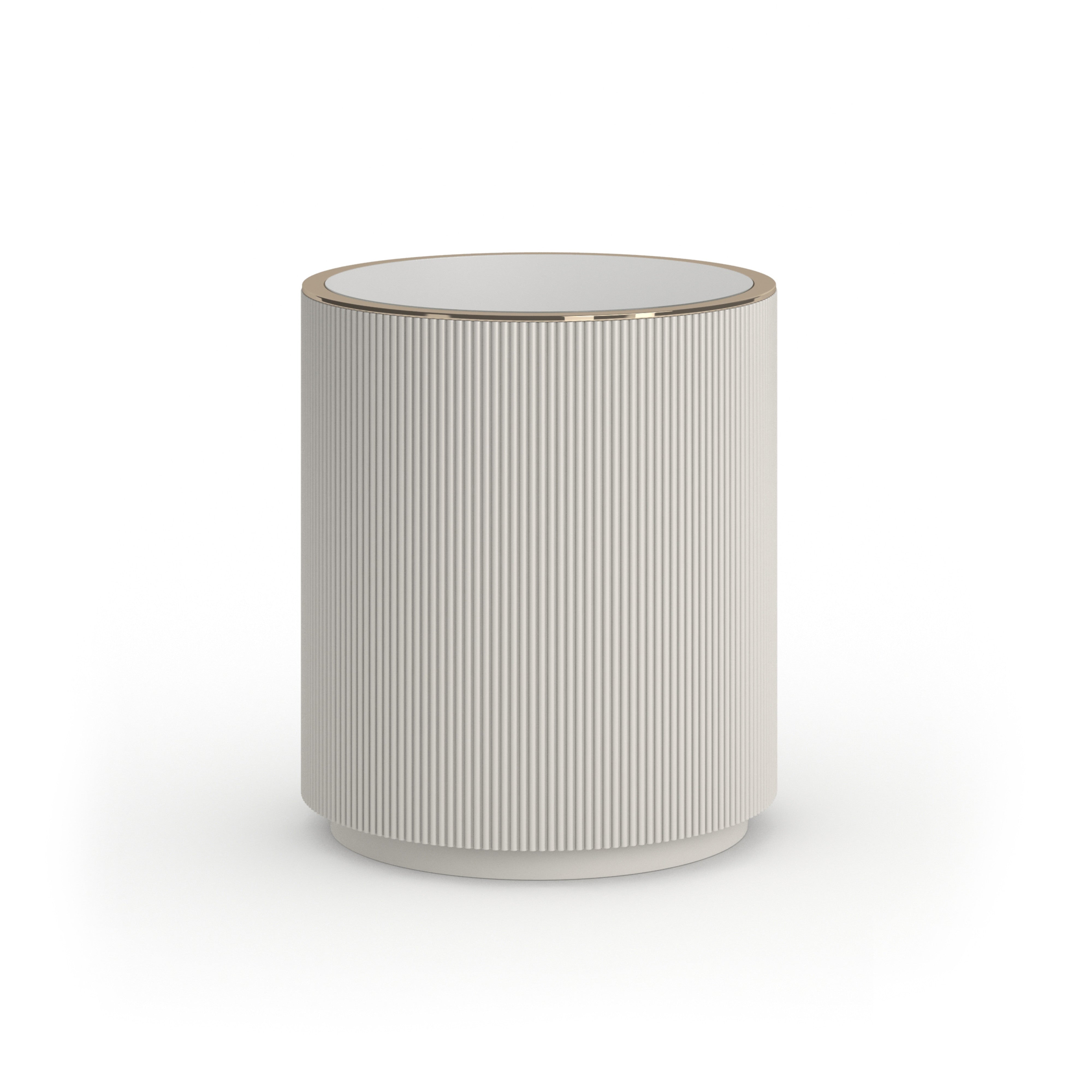 Love Round End Table - Matte Pearl – Side & End Tables by Caracole | Sutter & Vale