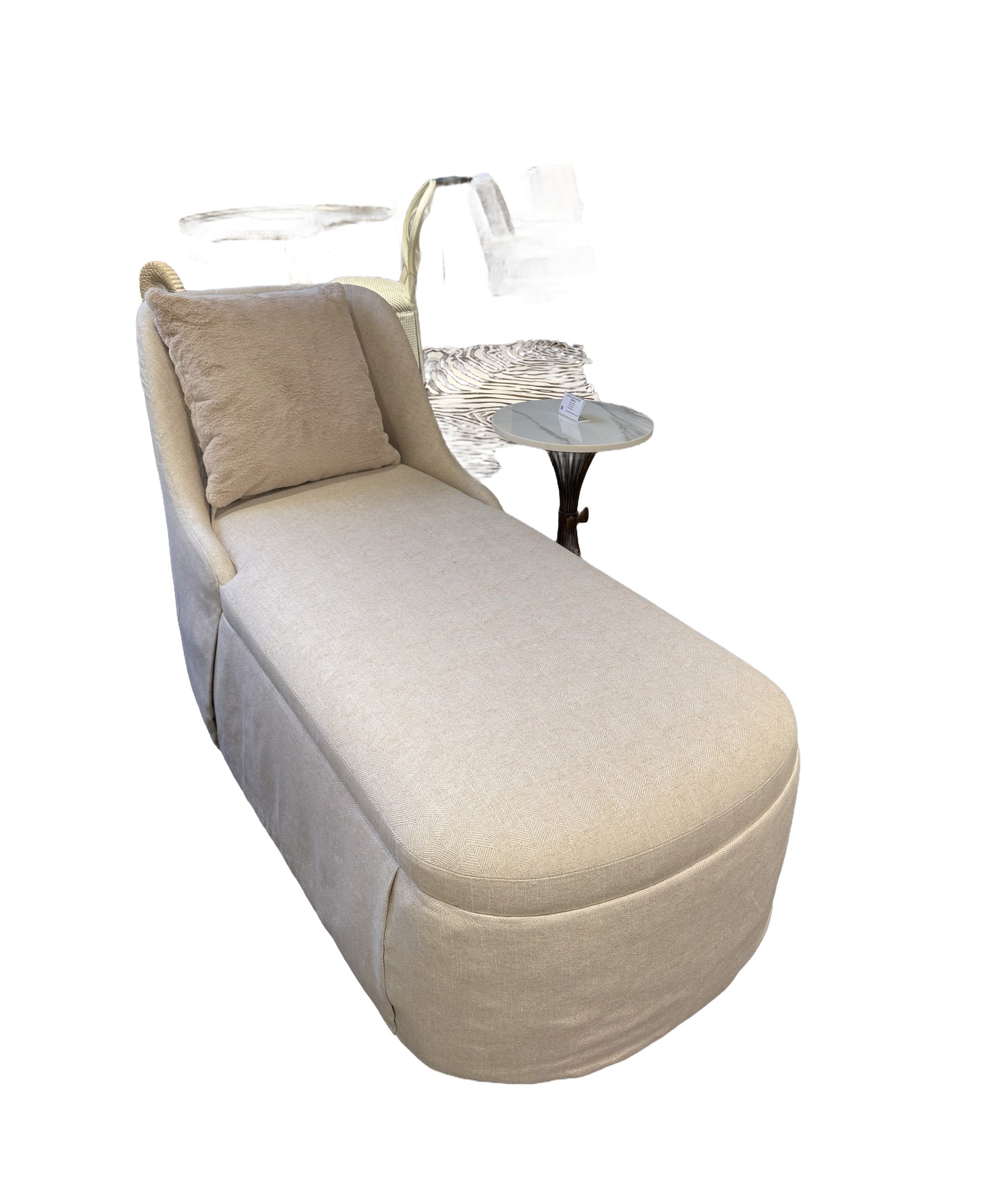 Adeline Chaise in Aruba Eggshell