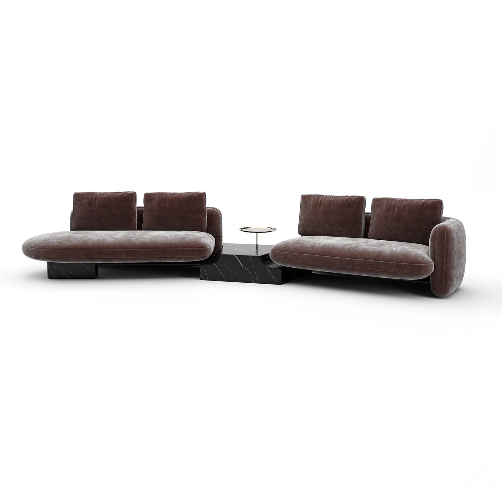 Overlap Left Bumper Sectional Dk Taupe
