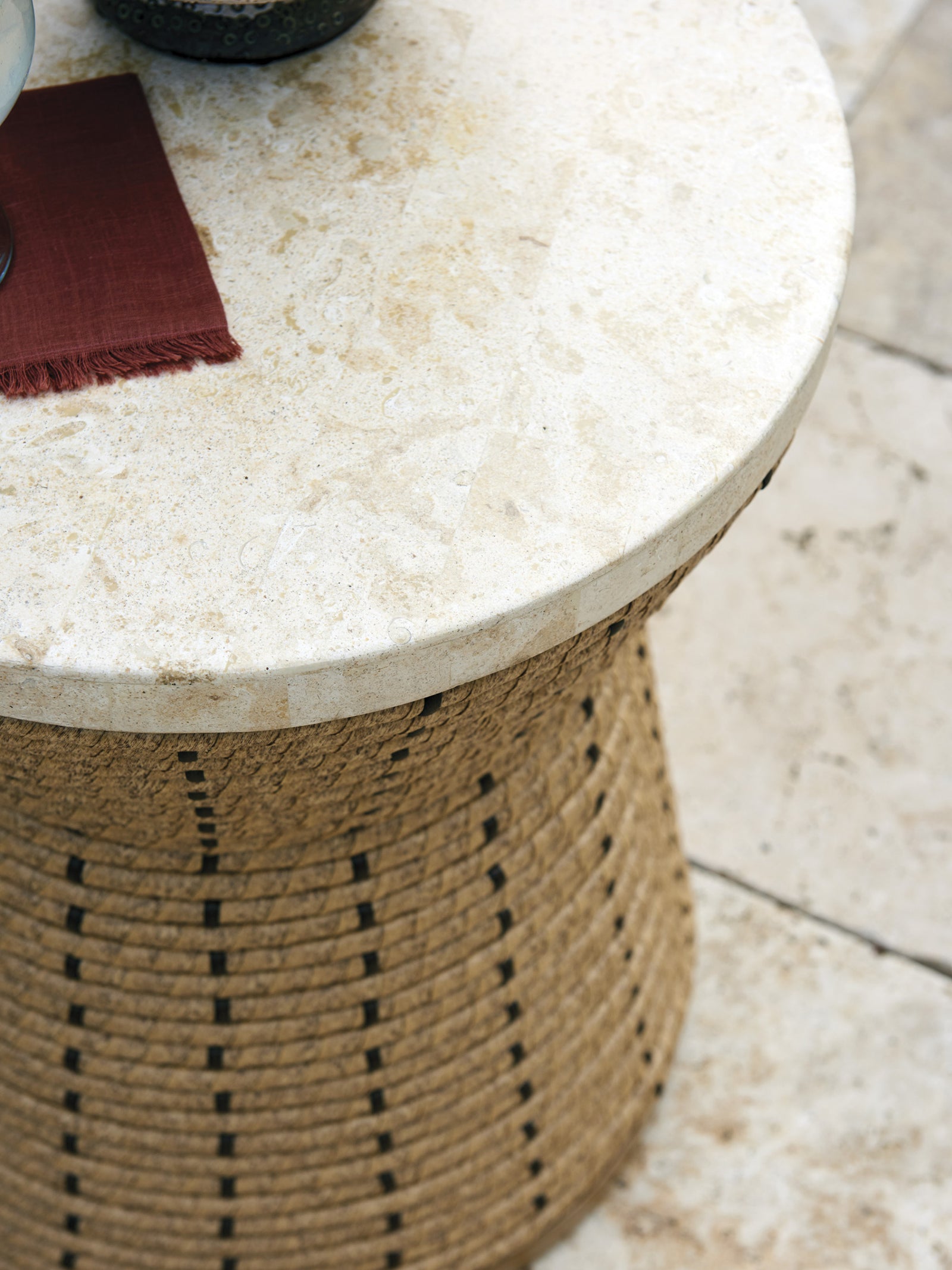 Round Side Table Stone Top