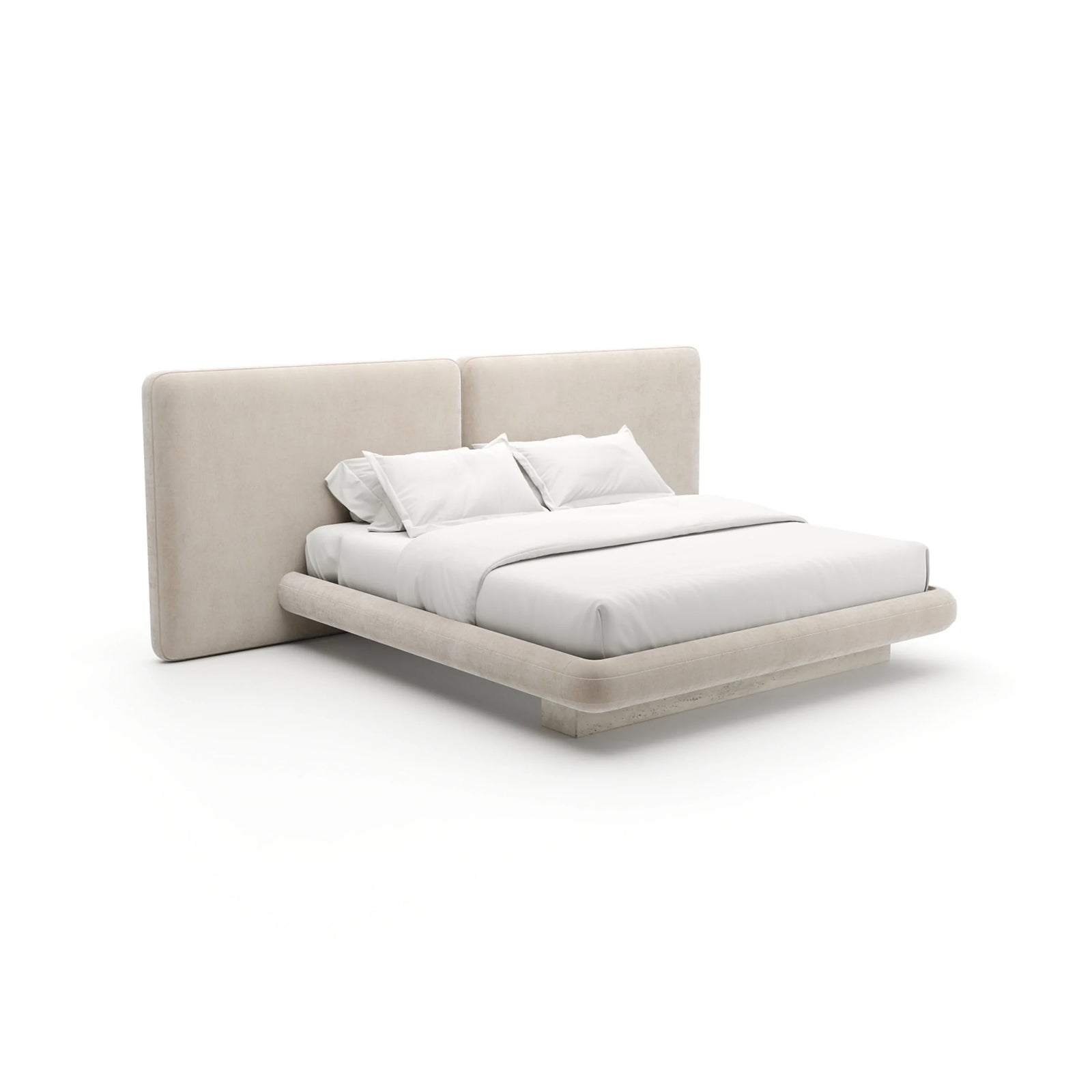 Overlap Uph 2 Panel  Kg Bed Ivory