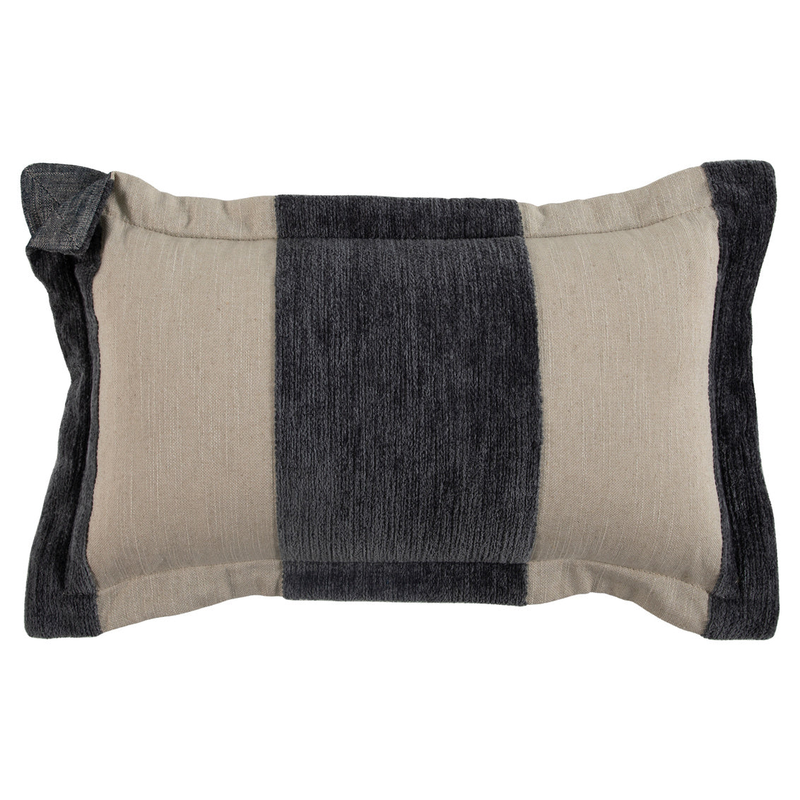 Wide Stripe Chenille Slate Poly 14x24