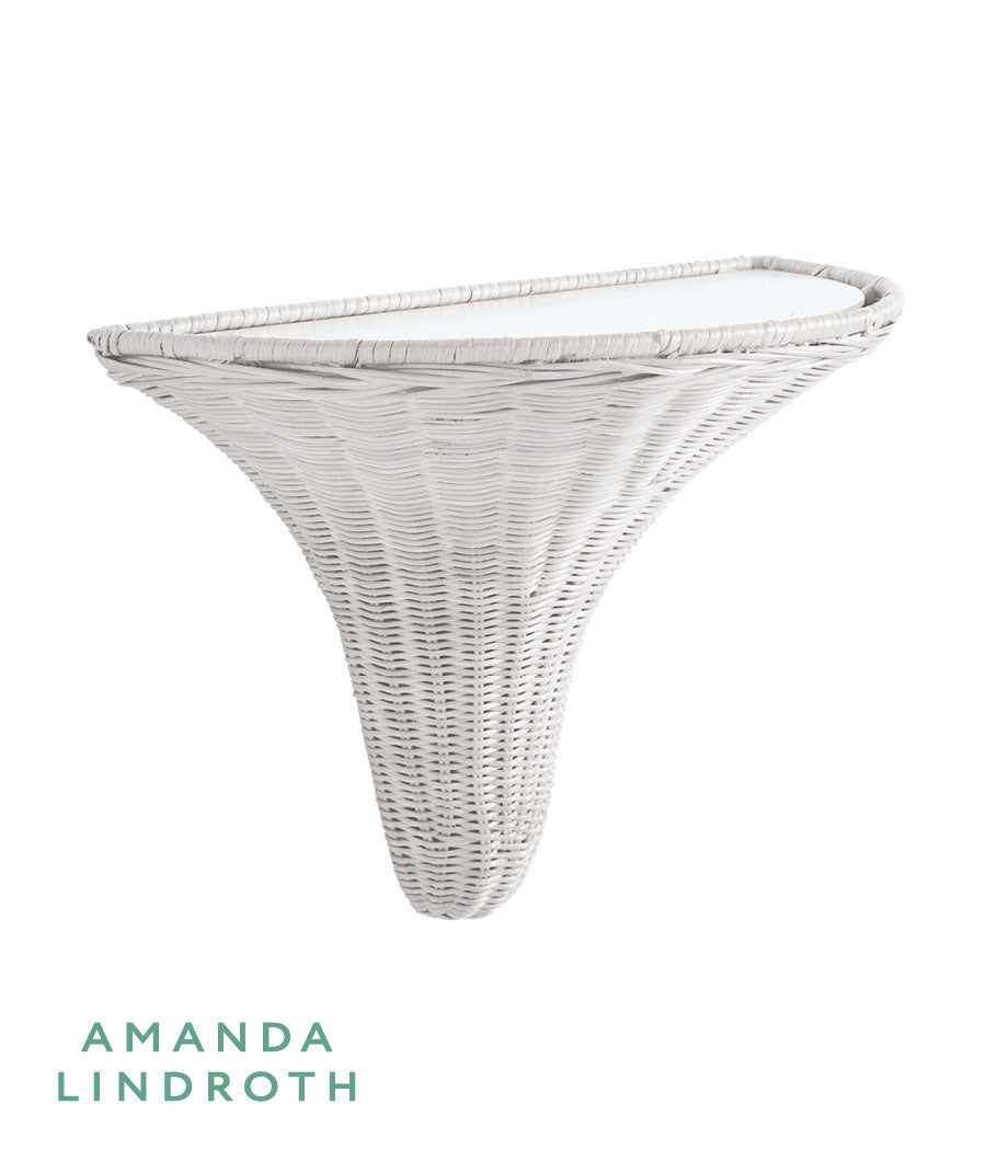 Baytree Wicker Bracket-White in White / Rattan - Chelsea House