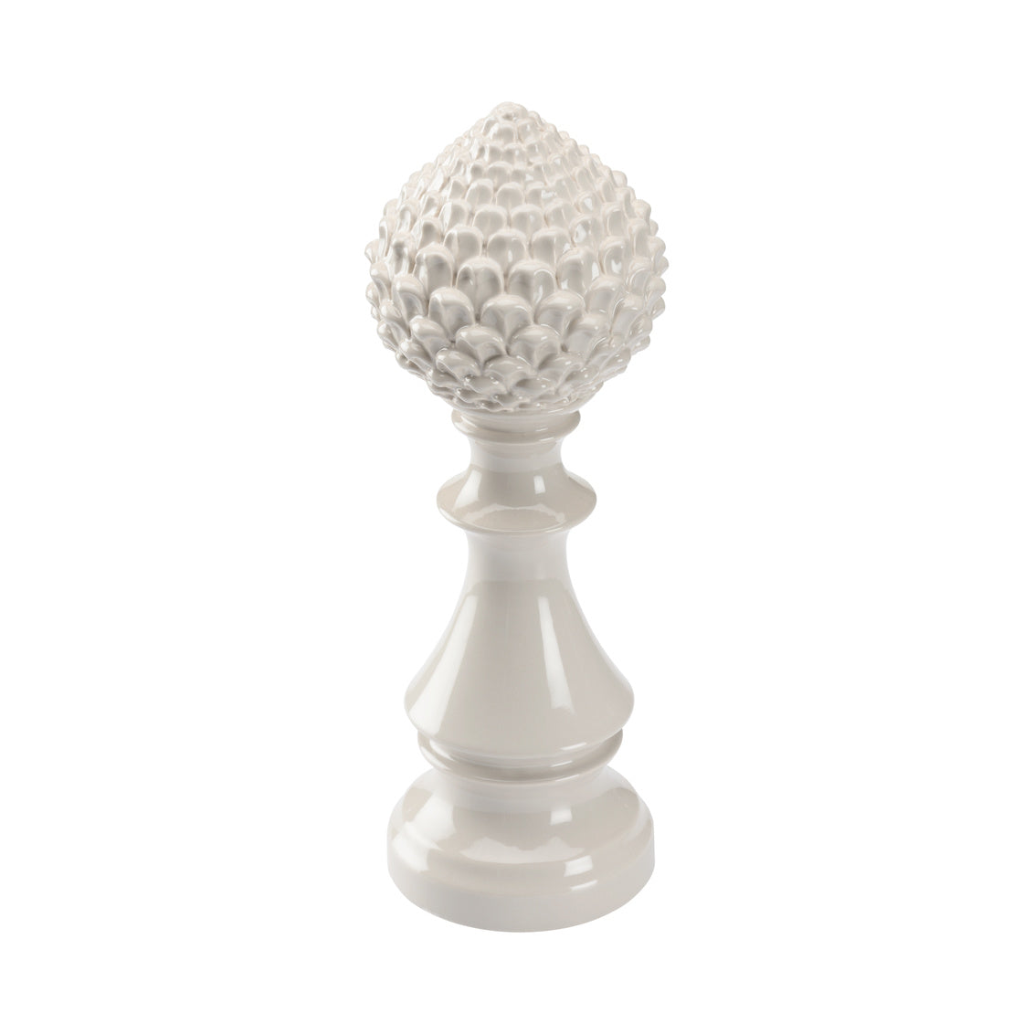 Artichoke Finial - Gray (Lg) in 12.5 / Ceramic/Porcelain - Chelsea House