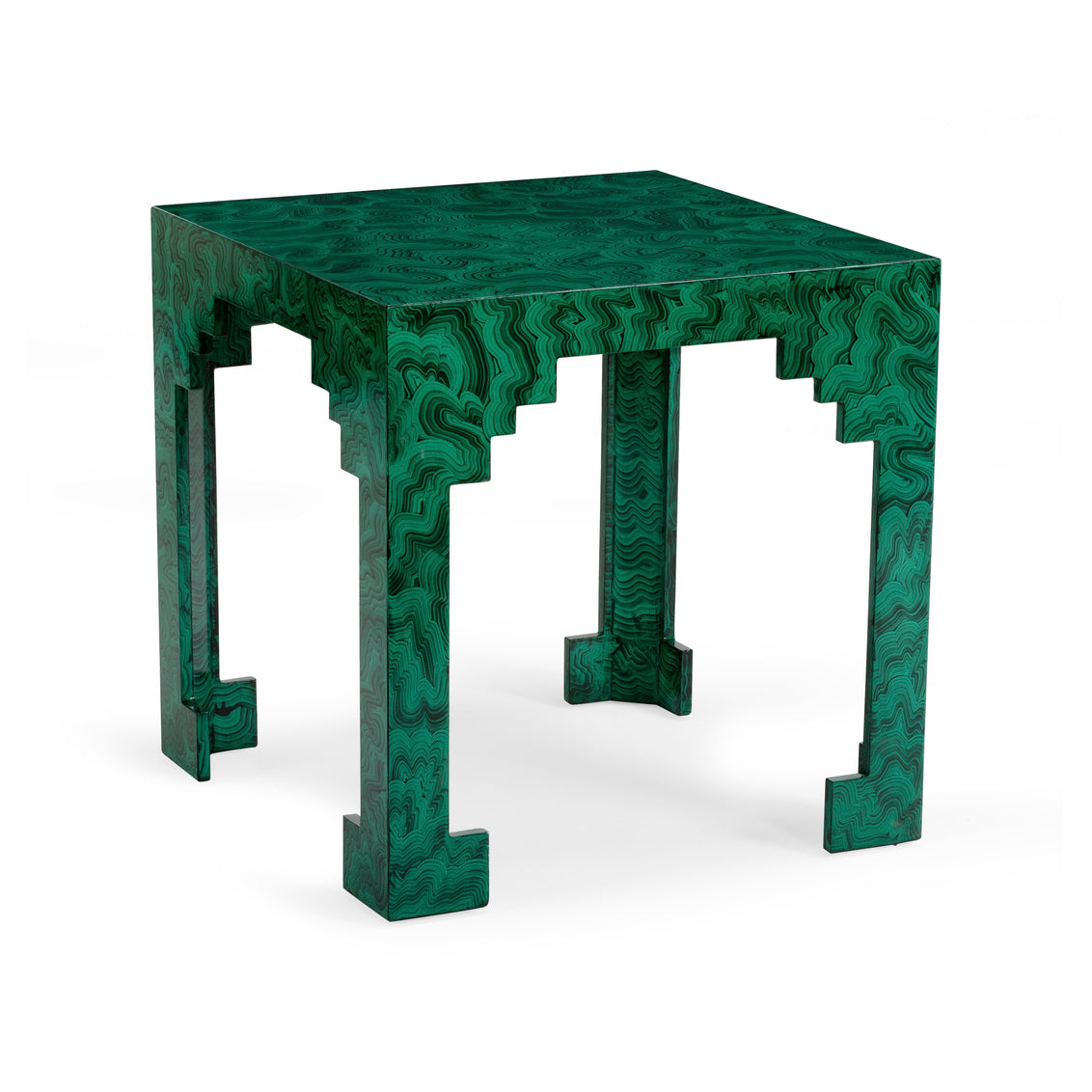 Malachite Cut Corner Table in Malachite / Wood - Chelsea House