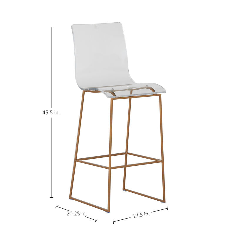 King 30.25' Bar Height Stool - Gold