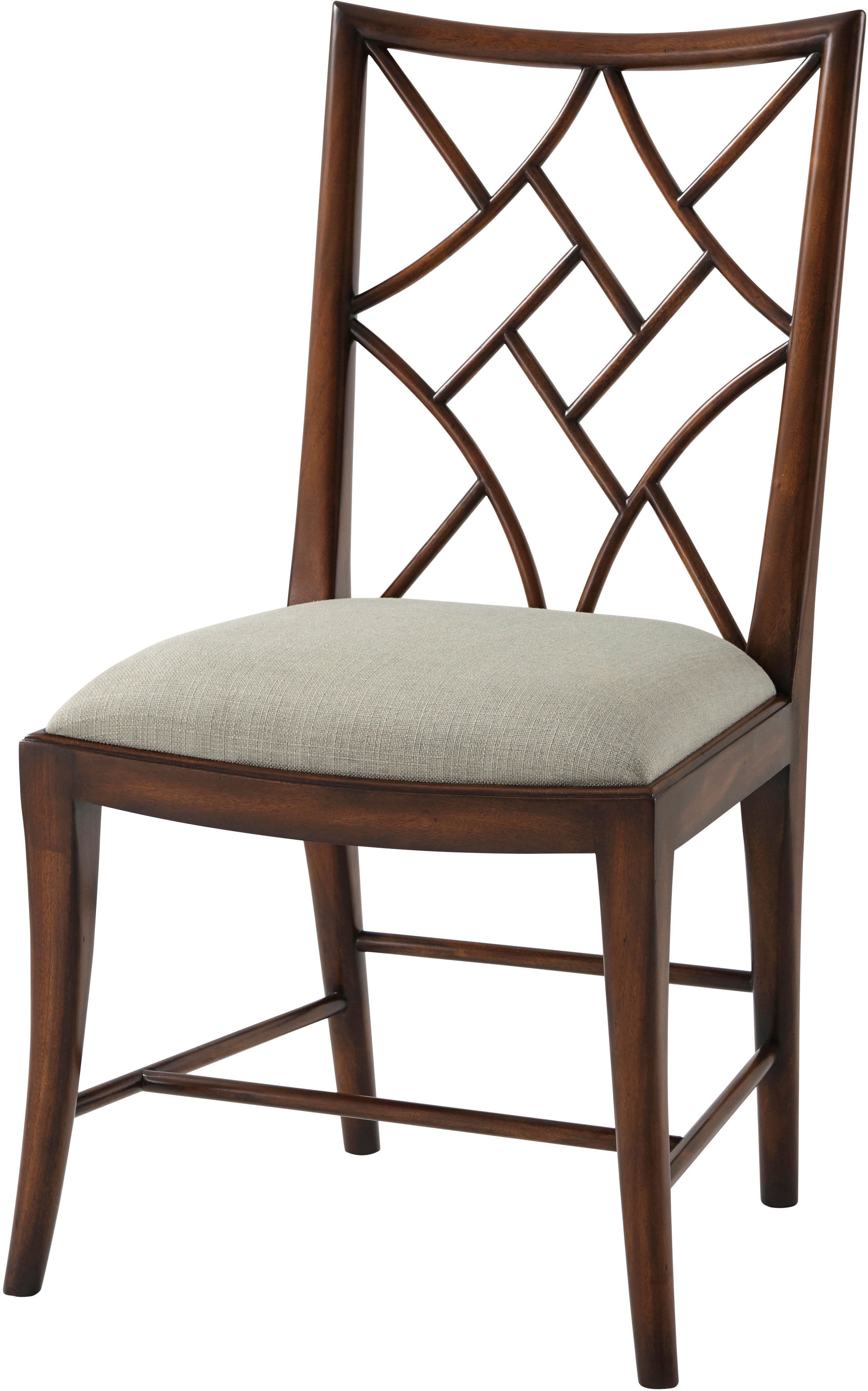 A Delicate Trellis Side Chair in Mahogany - Theodore Alexander