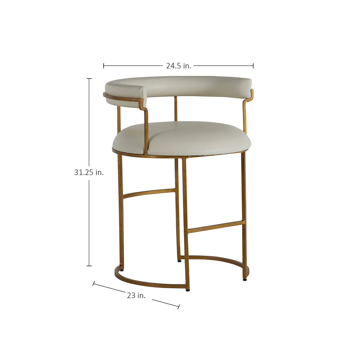 Mack 23.5' Counter Height Stool - White